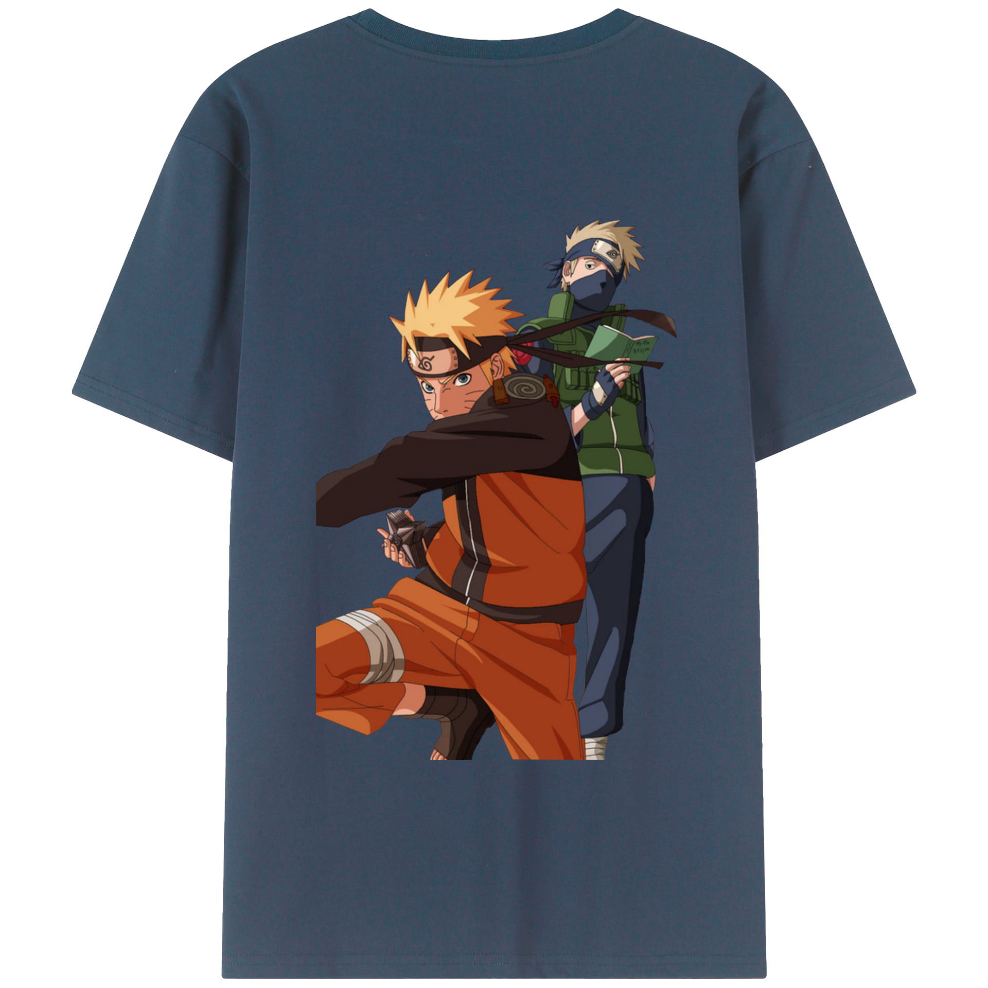 （画像用） NARUTO -ナルト- うずまき ナルト Uzumaki Naruto 綿100％ メンズ半袖Tシャツ（バックプリント） 通気性