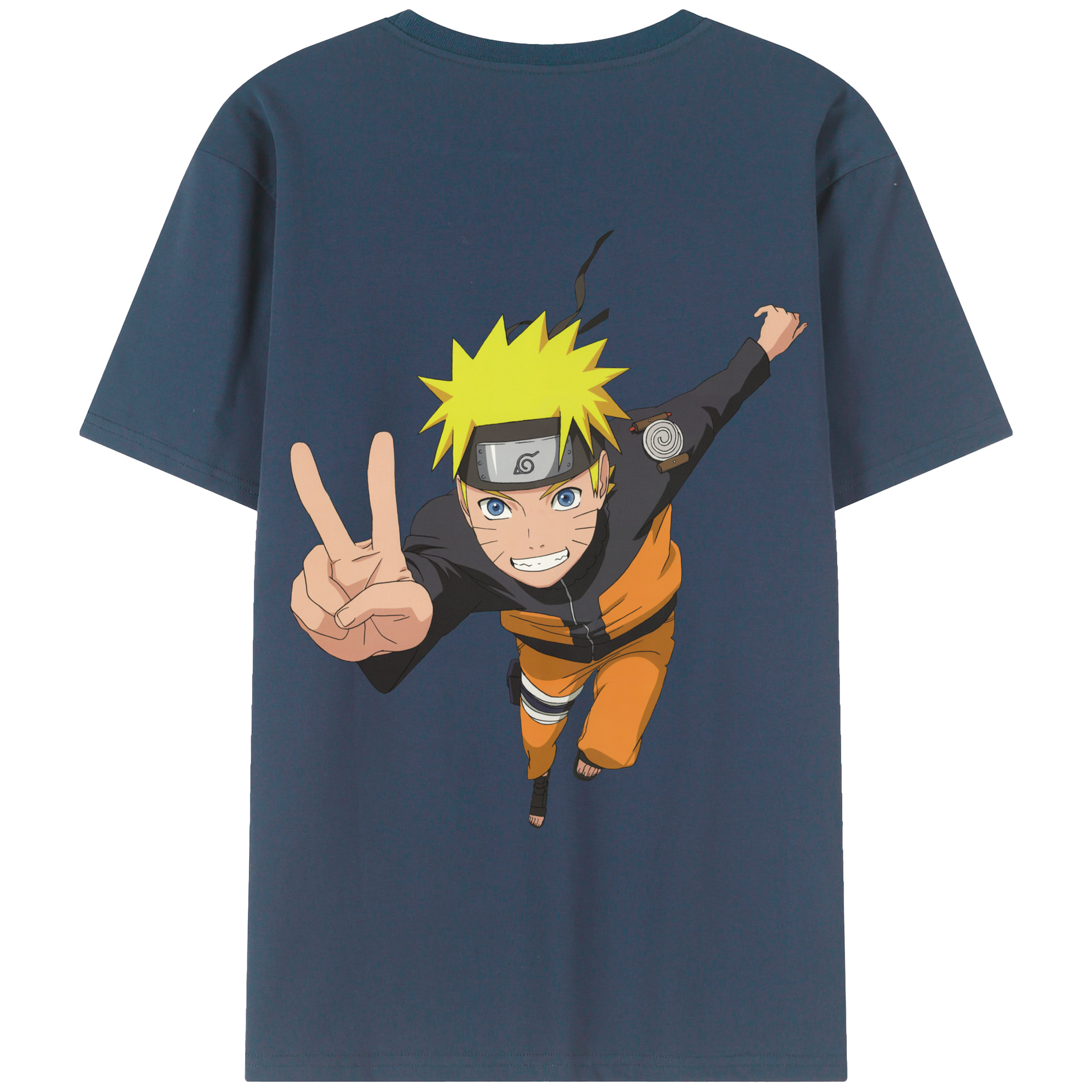 （画像用） NARUTO -ナルト- うずまき ナルト Uzumaki Naruto 綿100％ メンズ半袖Tシャツ（バックプリント） 通気性