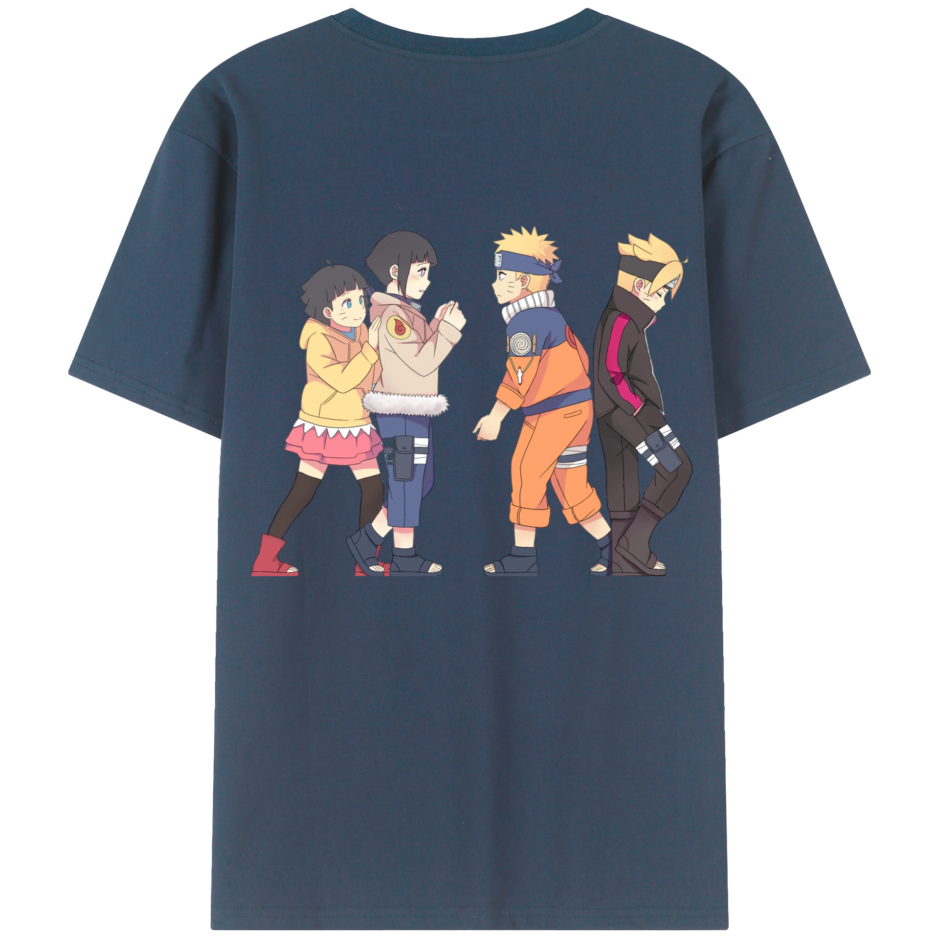 （画像用） NARUTO -ナルト- うずまき ナルト Uzumaki Naruto 綿100％ メンズ半袖Tシャツ（バックプリント） 通気性
