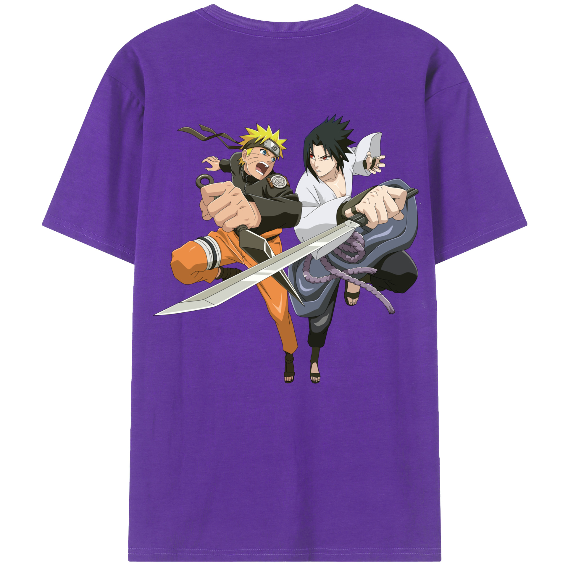 （画像用） NARUTO -ナルト- うずまき ナルト Uzumaki Naruto 綿100％ メンズ半袖Tシャツ（バックプリント） 通気性