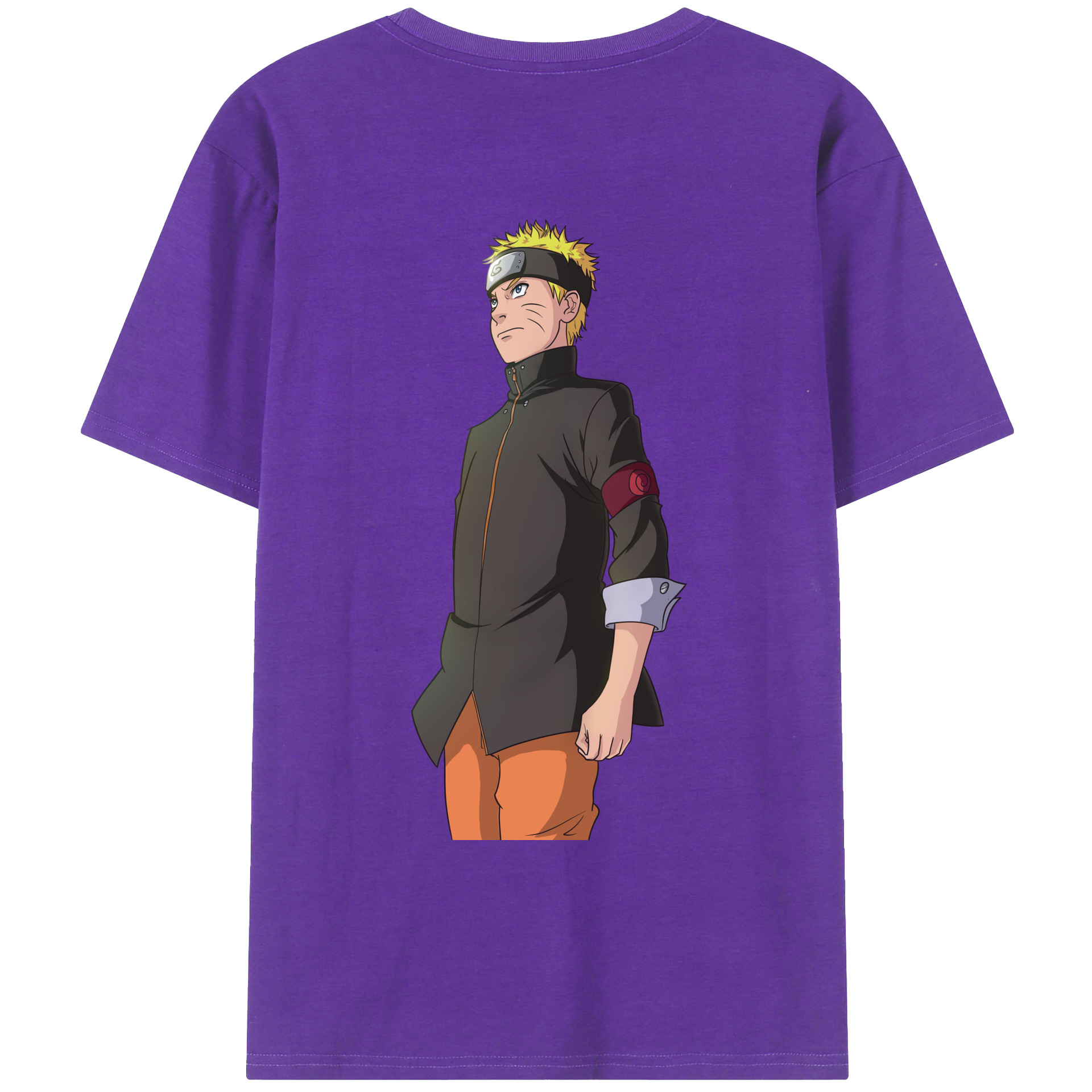 （画像用） NARUTO -ナルト- うずまき ナルト Uzumaki Naruto 綿100％ メンズ半袖Tシャツ（バックプリント） 通気性