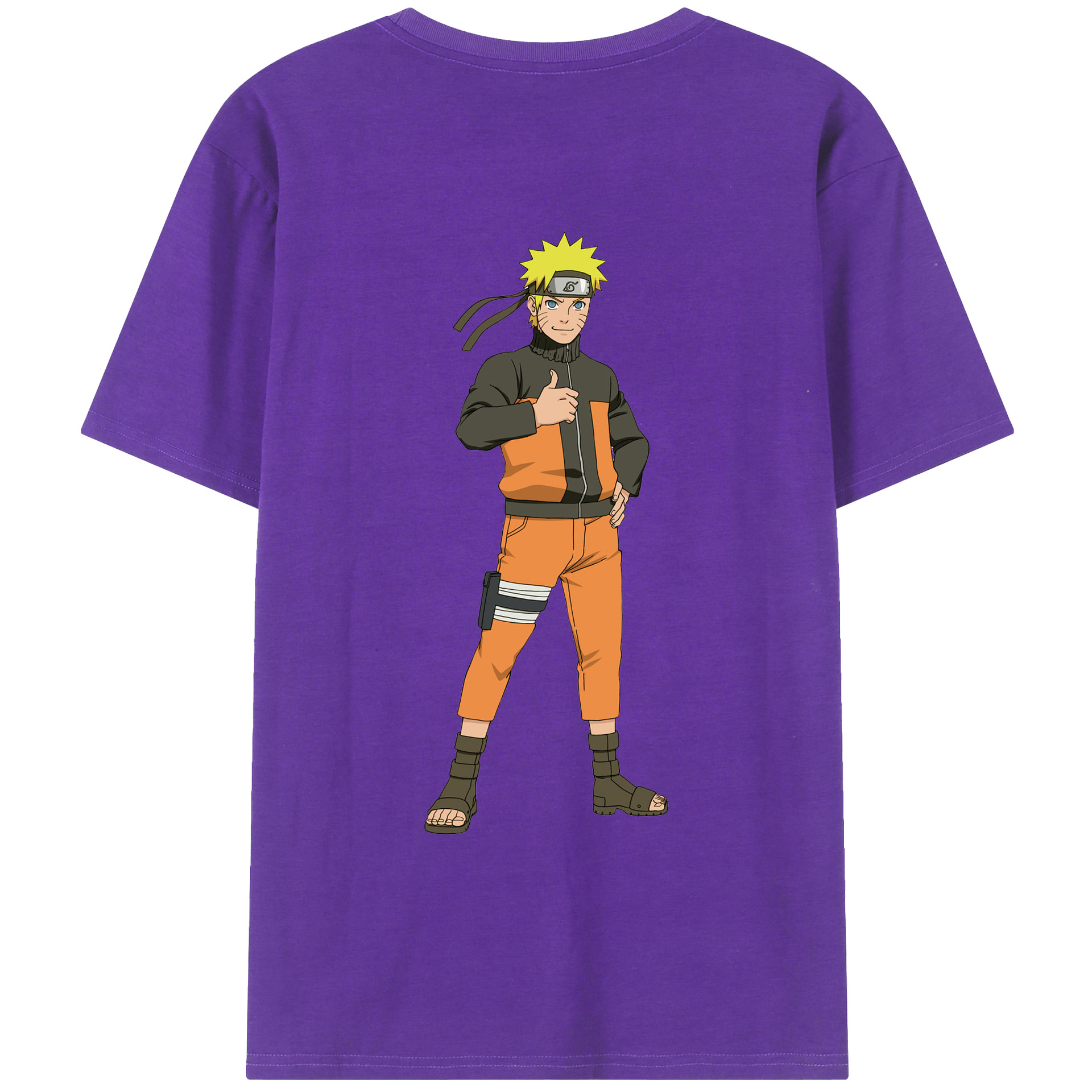 （画像用） NARUTO -ナルト- うずまき ナルト Uzumaki Naruto 綿100％ メンズ半袖Tシャツ（バックプリント） 通気性