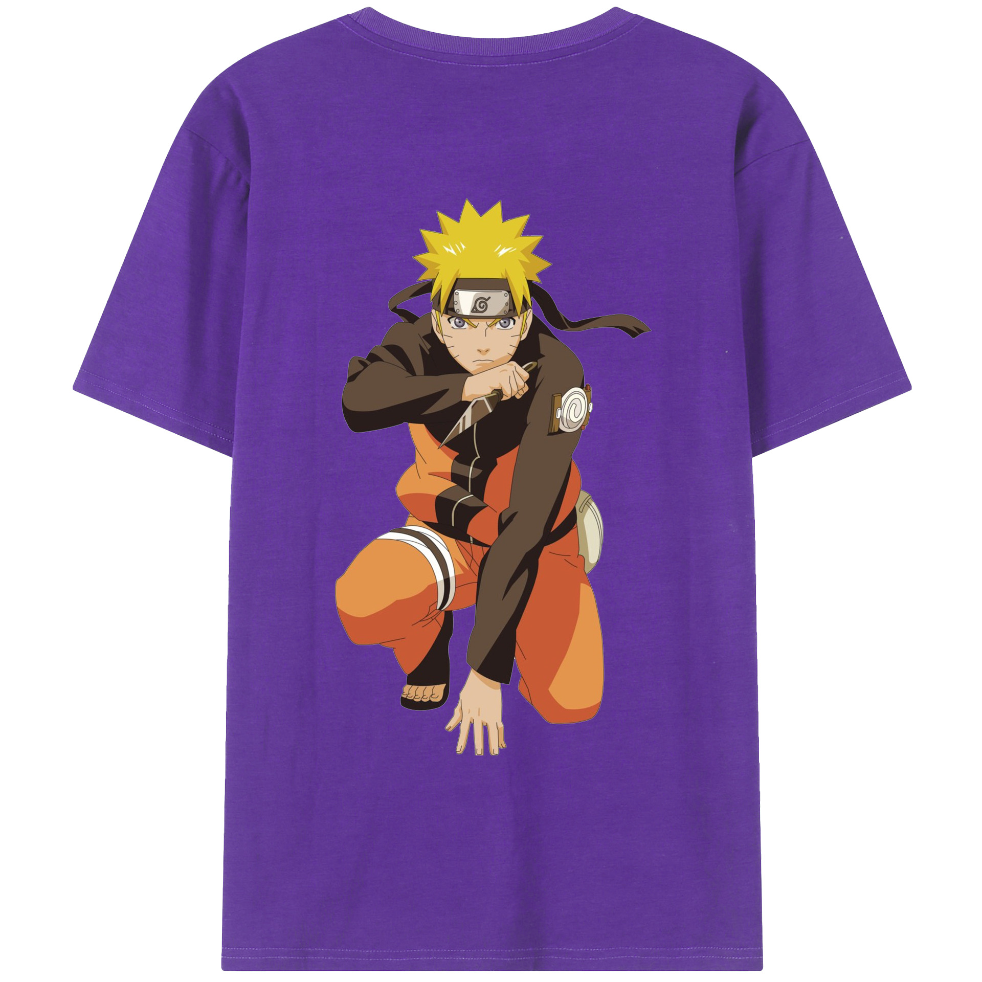 （画像用） NARUTO -ナルト- うずまき ナルト Uzumaki Naruto 綿100％ メンズ半袖Tシャツ（バックプリント） 通気性