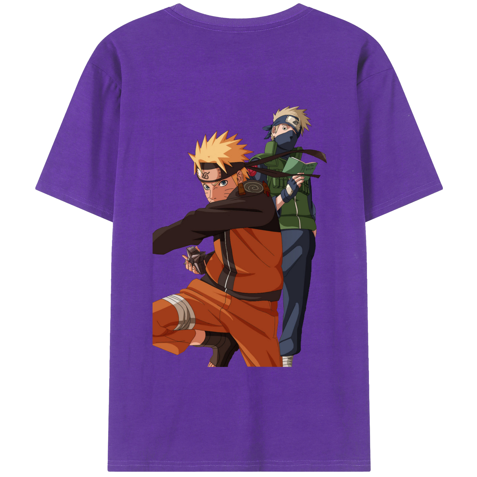 （画像用） NARUTO -ナルト- うずまき ナルト Uzumaki Naruto 綿100％ メンズ半袖Tシャツ（バックプリント） 通気性