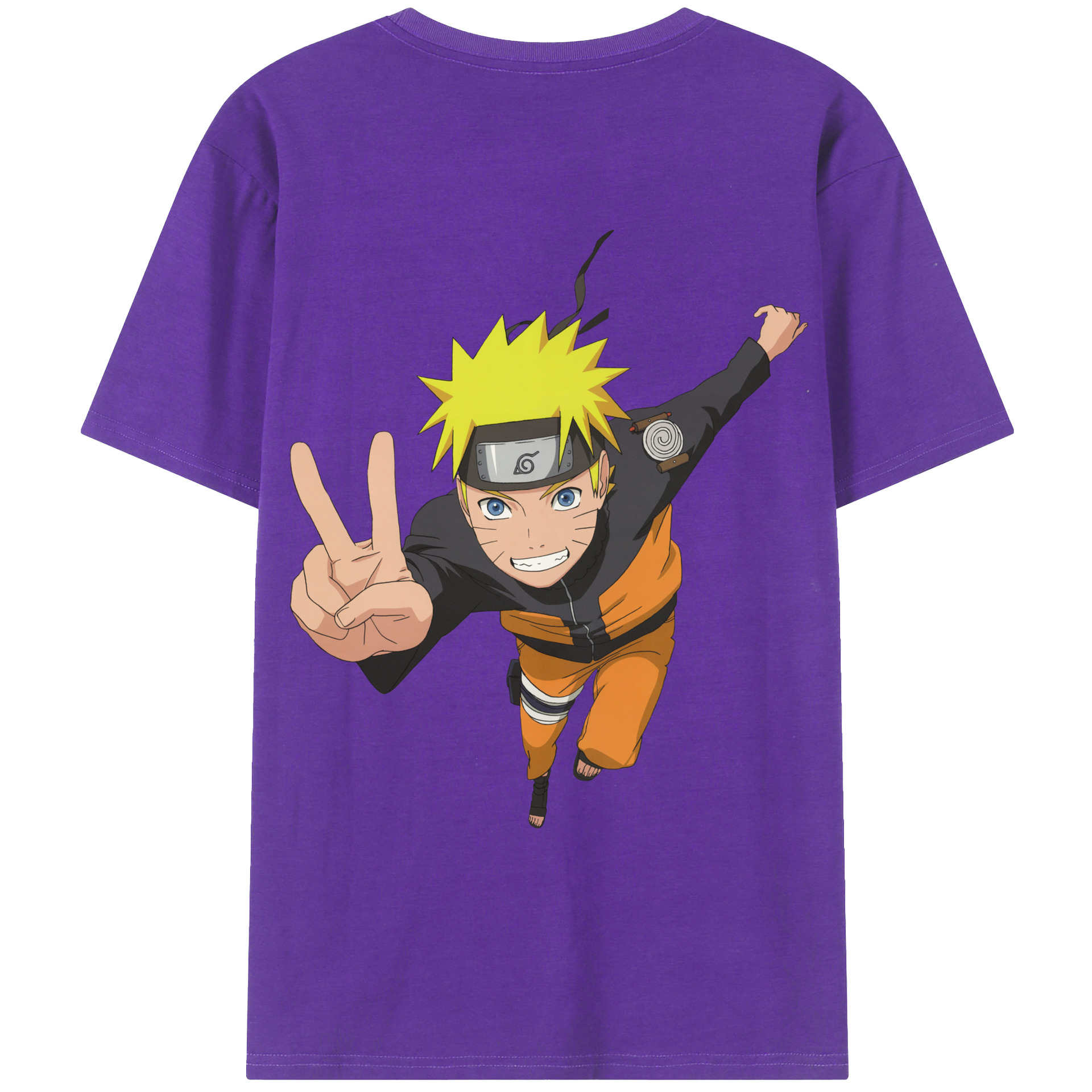 （画像用） NARUTO -ナルト- うずまき ナルト Uzumaki Naruto 綿100％ メンズ半袖Tシャツ（バックプリント） 通気性