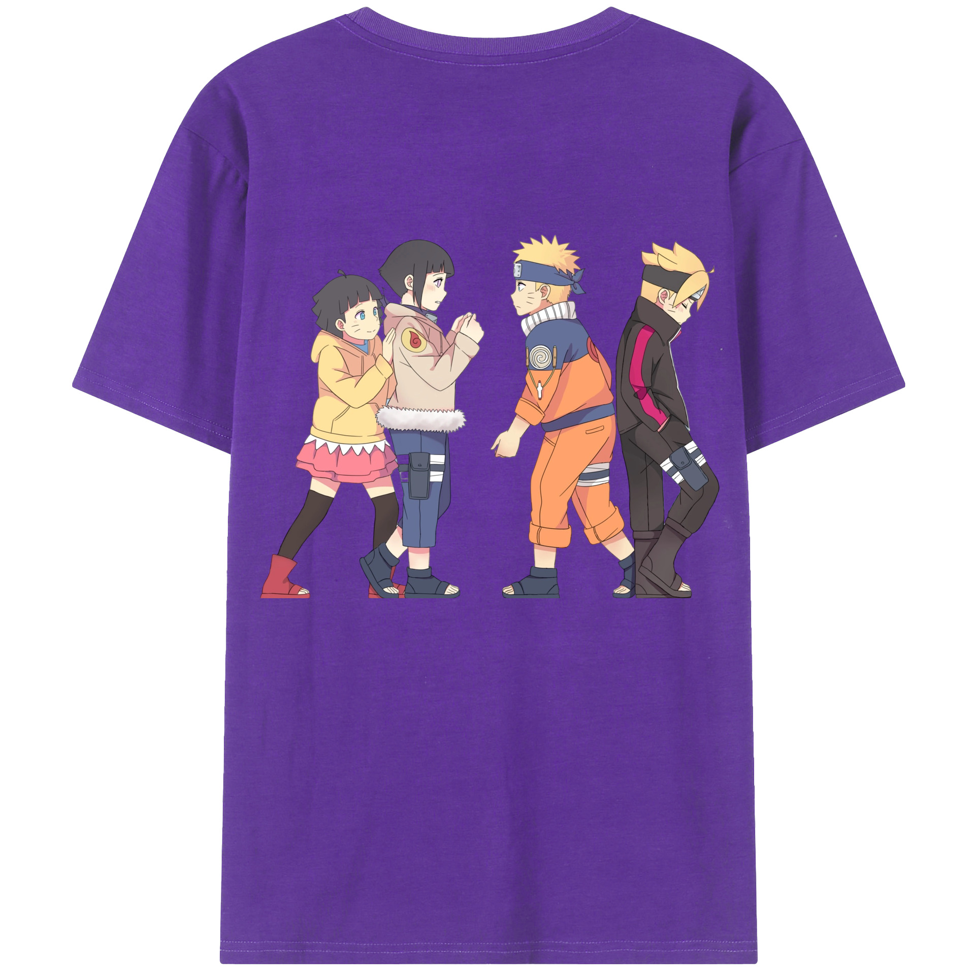 （画像用） NARUTO -ナルト- うずまき ナルト Uzumaki Naruto 綿100％ メンズ半袖Tシャツ（バックプリント） 通気性