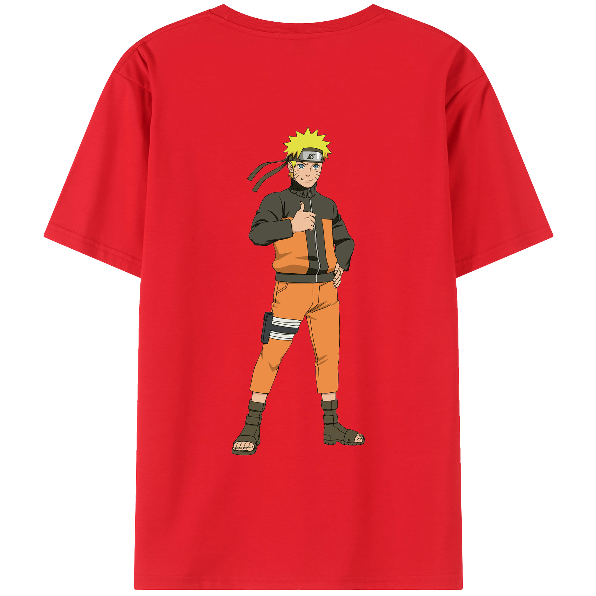 （画像用） NARUTO -ナルト- うずまき ナルト Uzumaki Naruto 綿100％ メンズ半袖Tシャツ（バックプリント） 通気性
