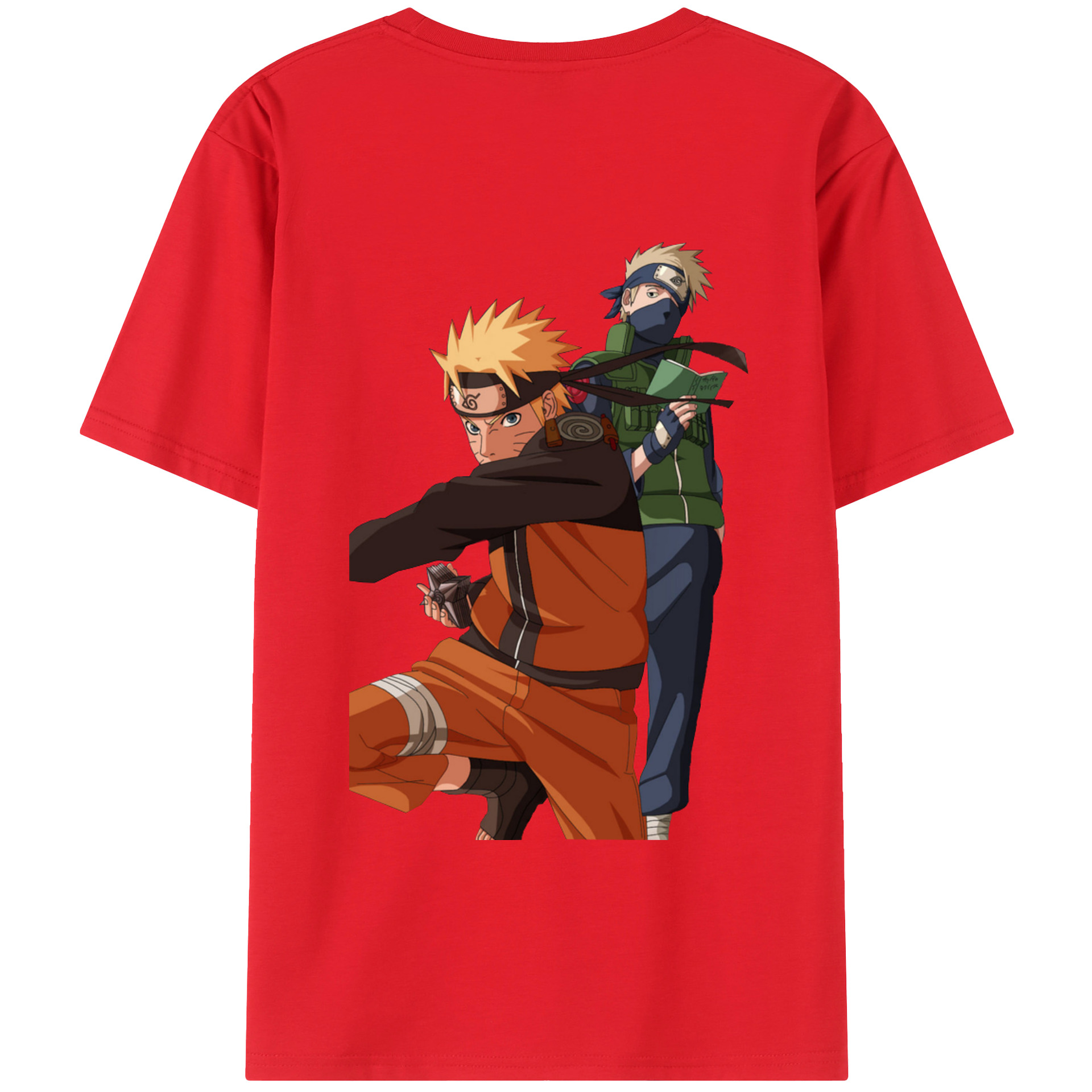 （画像用） NARUTO -ナルト- うずまき ナルト Uzumaki Naruto 綿100％ メンズ半袖Tシャツ（バックプリント） 通気性