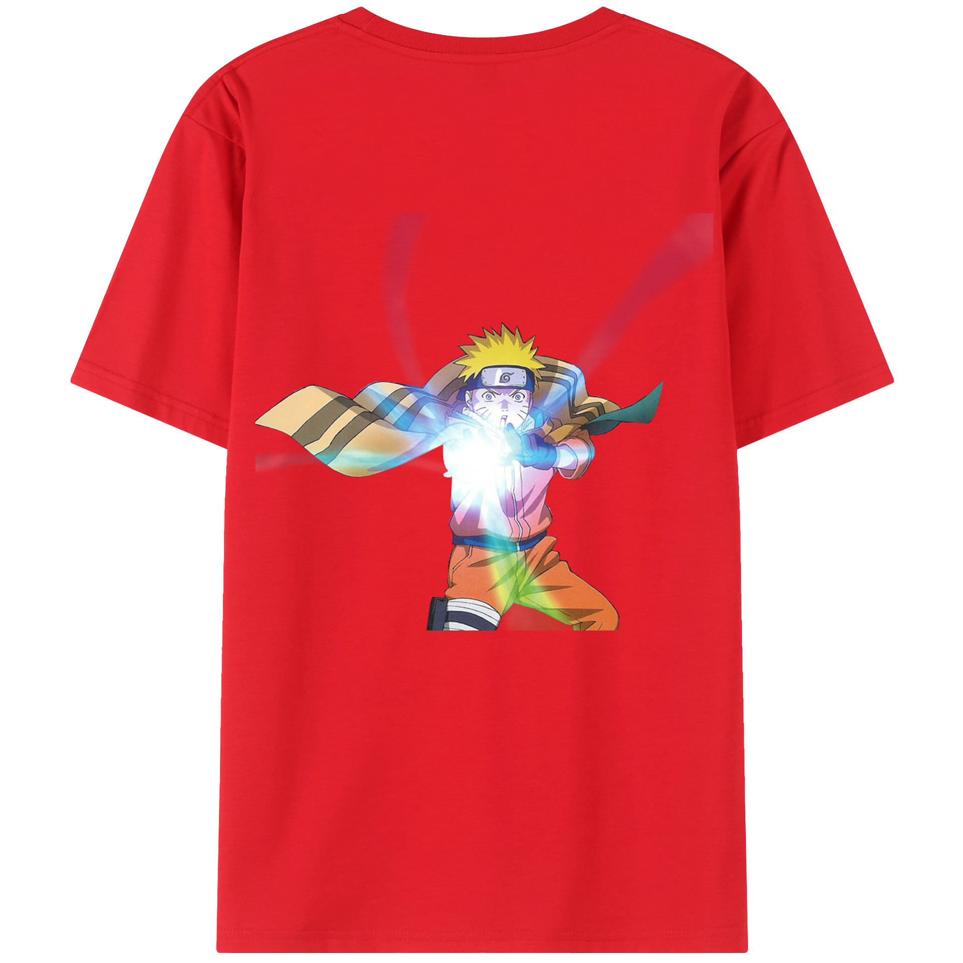 （画像用） NARUTO -ナルト- うずまき ナルト Uzumaki Naruto 綿100％ メンズ半袖Tシャツ（バックプリント） 通気性