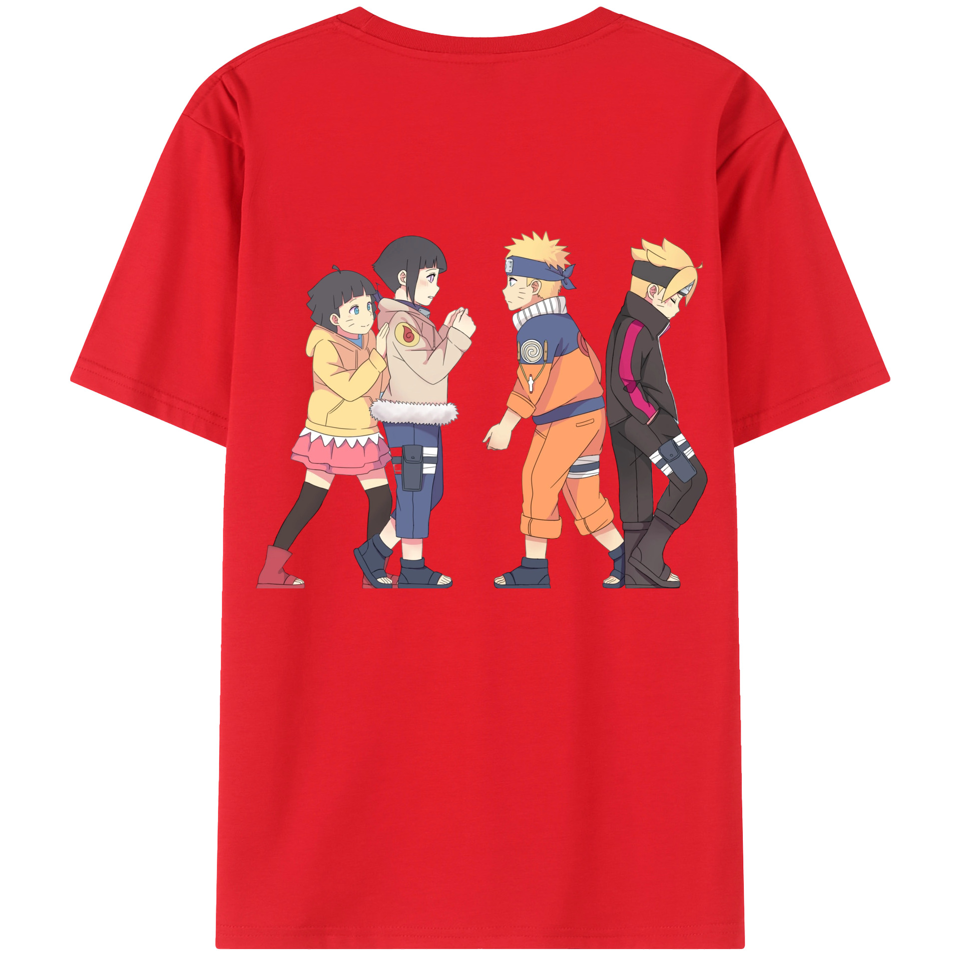 （画像用） NARUTO -ナルト- うずまき ナルト Uzumaki Naruto 綿100％ メンズ半袖Tシャツ（バックプリント） 通気性