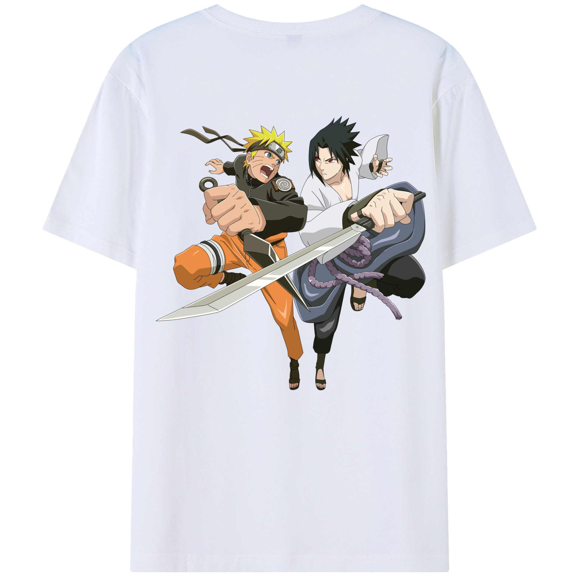 （画像用） NARUTO -ナルト- うずまき ナルト Uzumaki Naruto 綿100％ メンズ半袖Tシャツ（バックプリント） 通気性