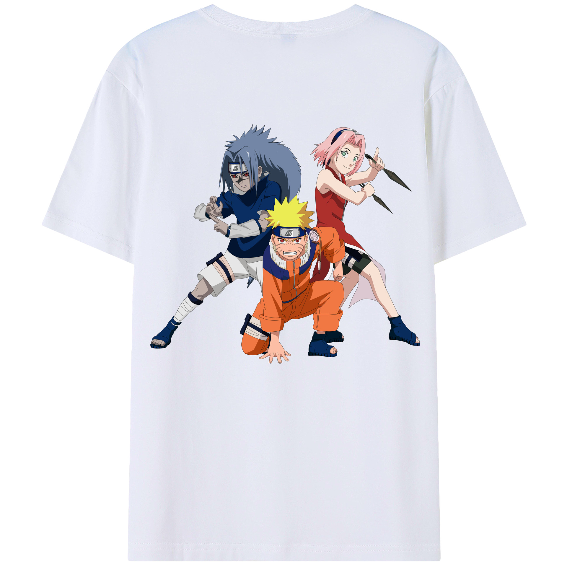 （画像用） NARUTO -ナルト- うずまき ナルト Uzumaki Naruto 綿100％ メンズ半袖Tシャツ（バックプリント） 通気性