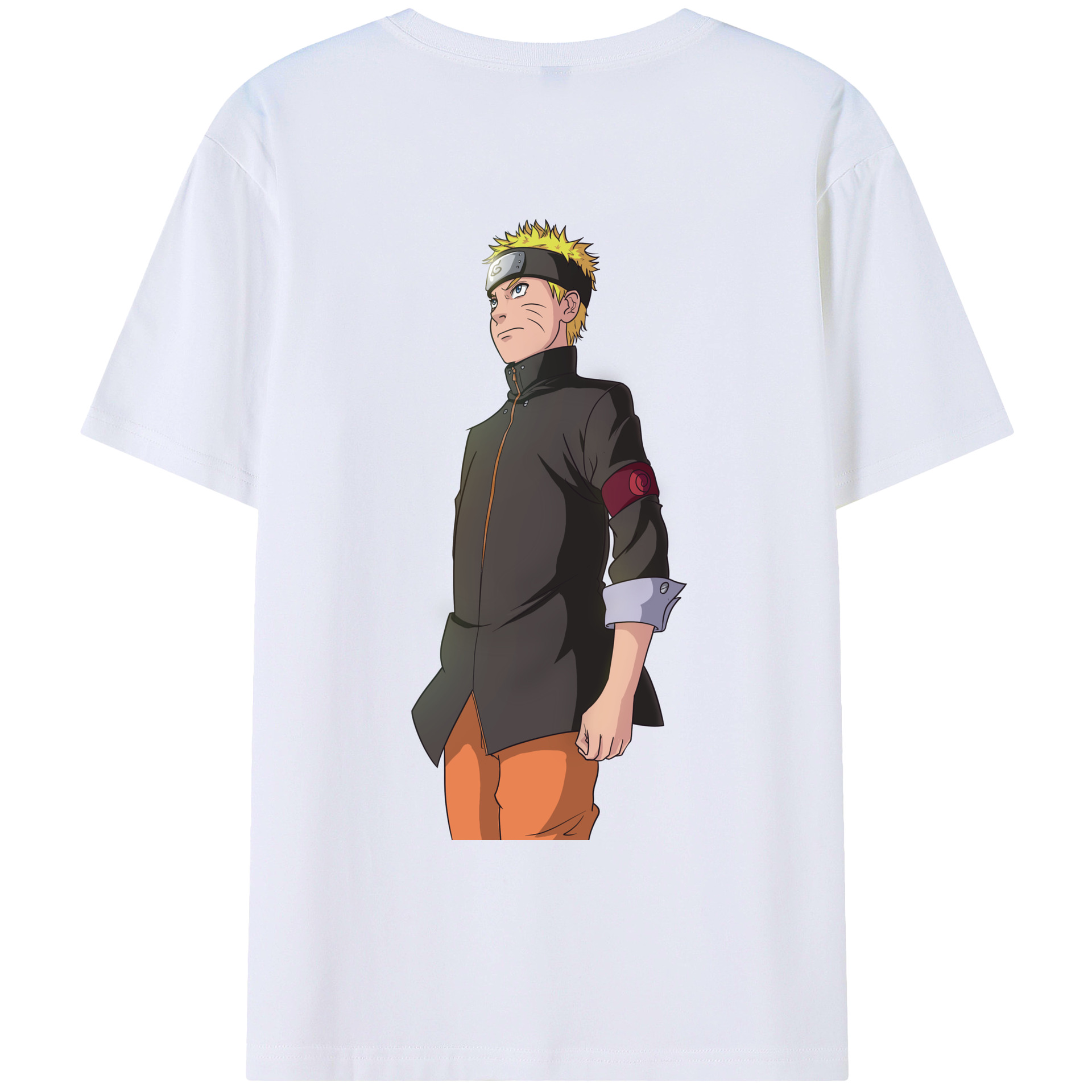 （画像用） NARUTO -ナルト- うずまき ナルト Uzumaki Naruto 綿100％ メンズ半袖Tシャツ（バックプリント） 通気性