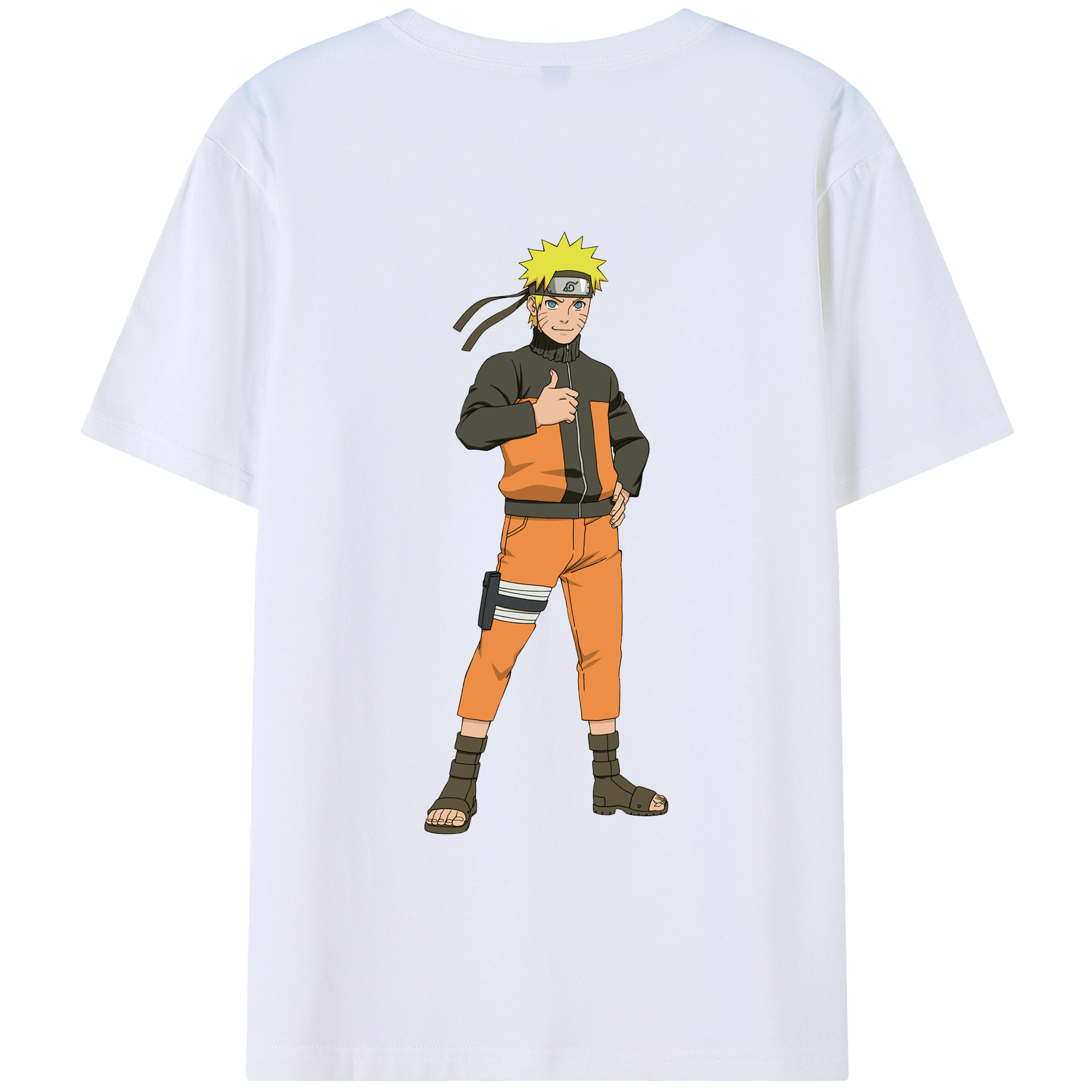 （画像用） NARUTO -ナルト- うずまき ナルト Uzumaki Naruto 綿100％ メンズ半袖Tシャツ（バックプリント） 通気性