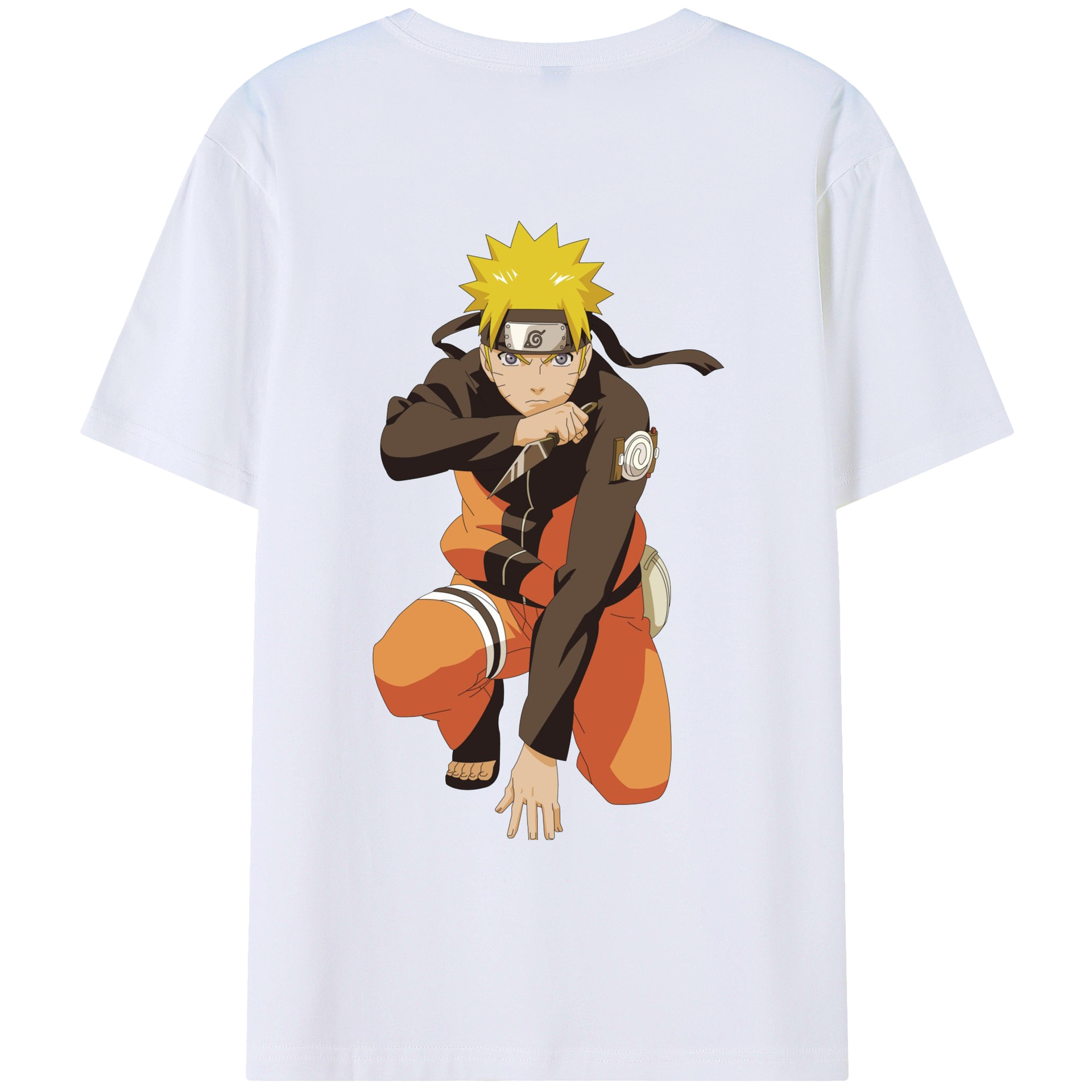 （画像用） NARUTO -ナルト- うずまき ナルト Uzumaki Naruto 綿100％ メンズ半袖Tシャツ（バックプリント） 通気性