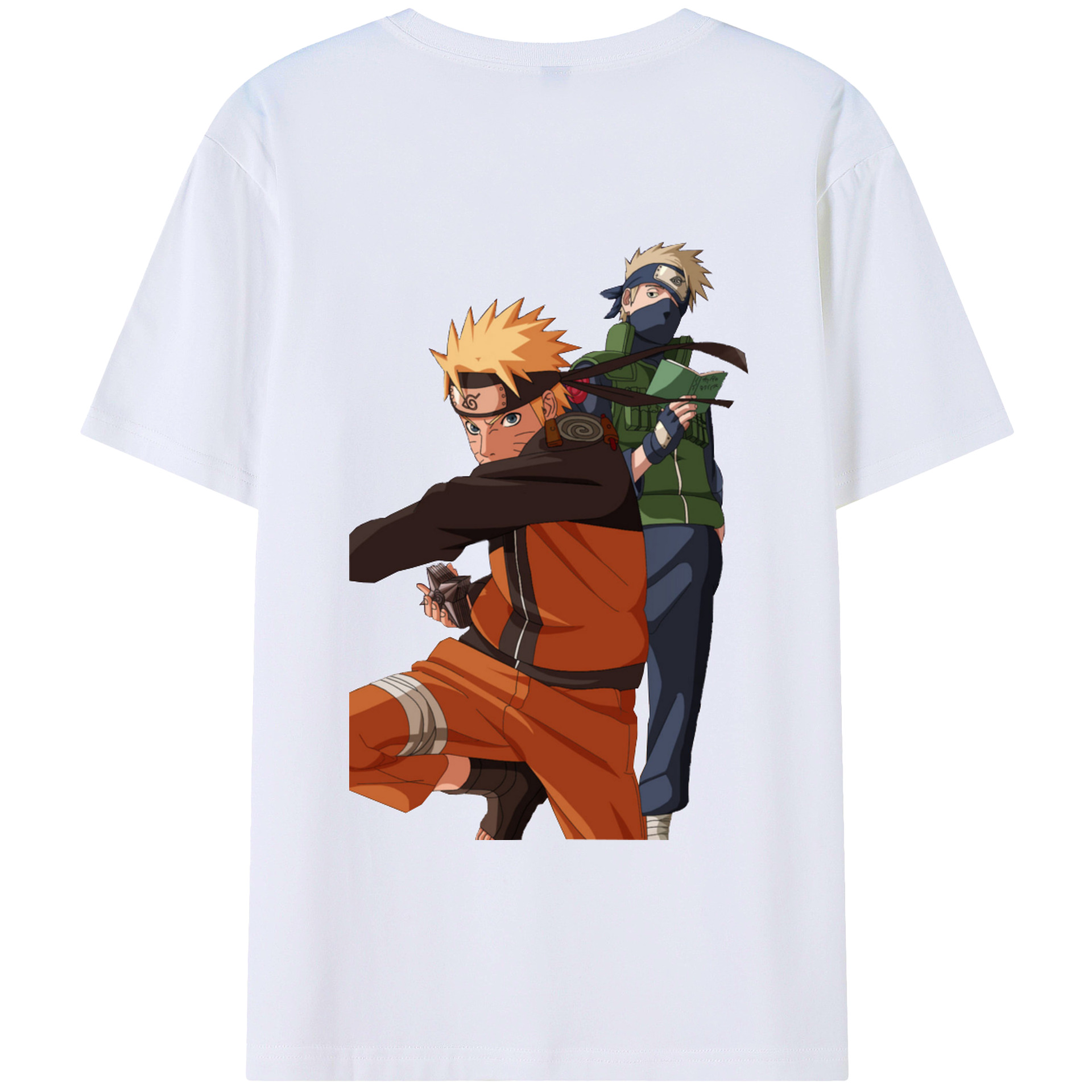 （画像用） NARUTO -ナルト- うずまき ナルト Uzumaki Naruto 綿100％ メンズ半袖Tシャツ（バックプリント） 通気性