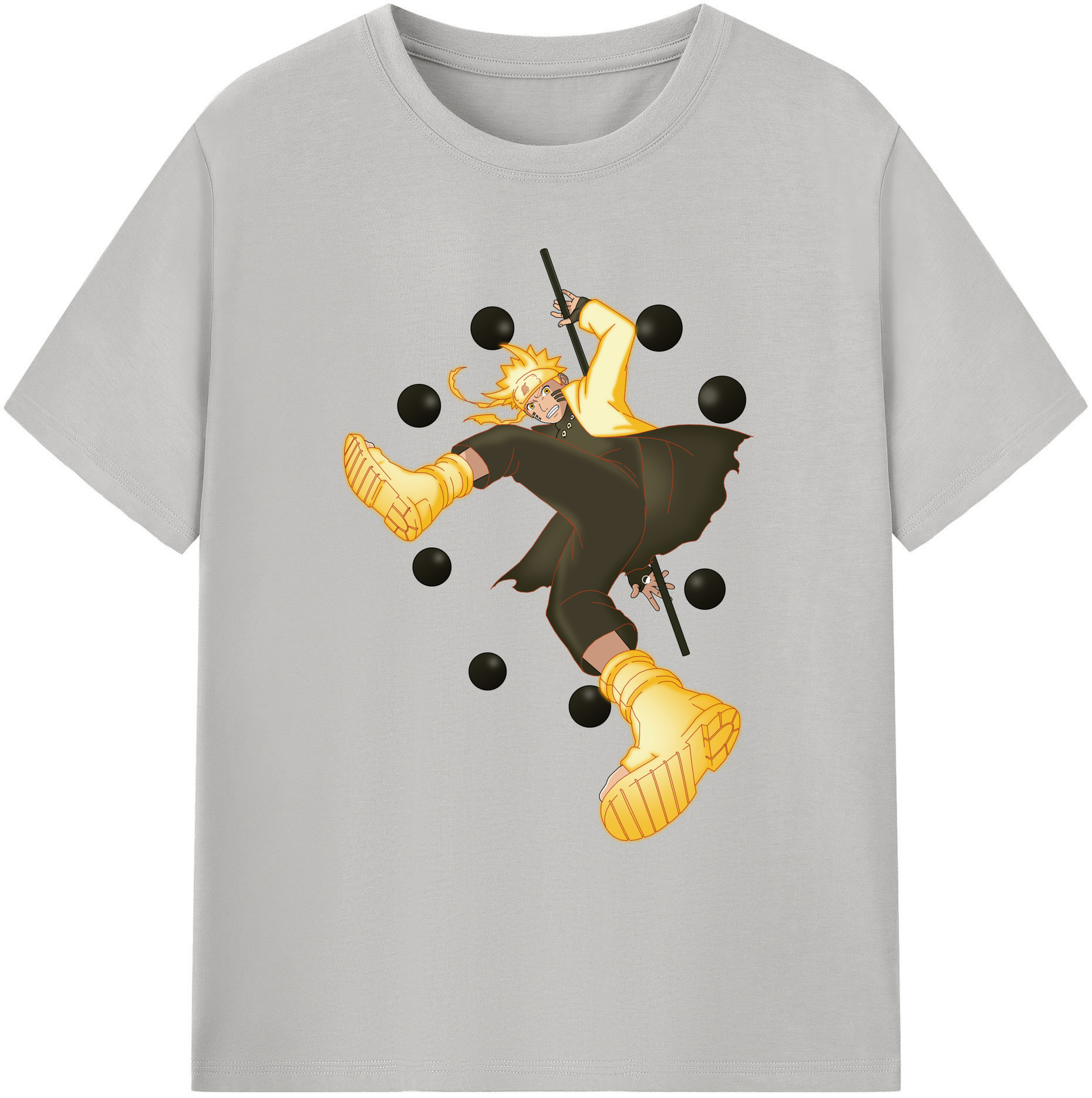 （画像用） NARUTO -ナルト- うずまき ナルト Uzumaki Naruto 綿100％ メンズ半袖Tシャツ｜肌触りやわらか＆通気性