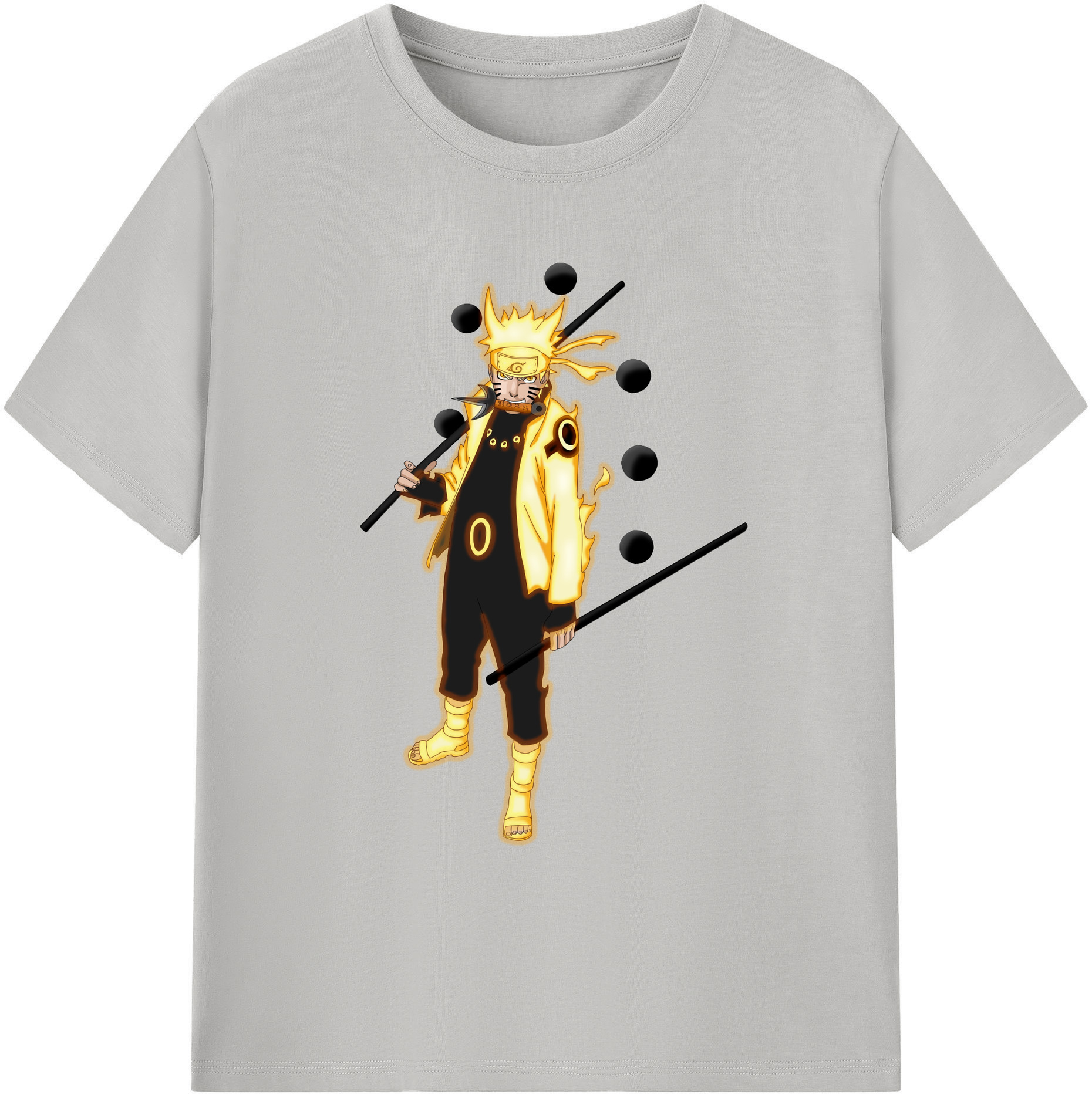 （画像用） NARUTO -ナルト- うずまき ナルト Uzumaki Naruto 綿100％ メンズ半袖Tシャツ｜肌触りやわらか＆通気性