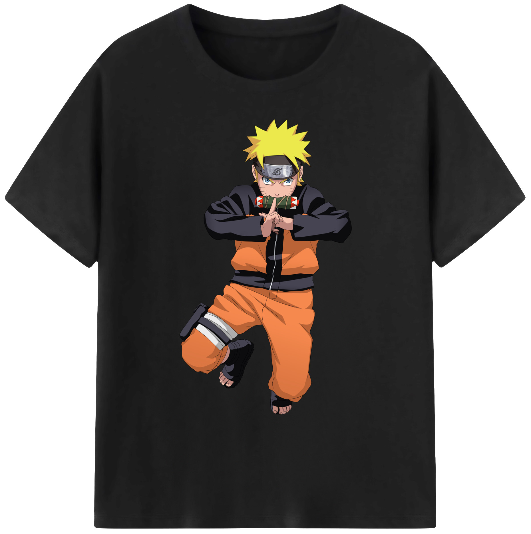 （画像用） NARUTO -ナルト- うずまき ナルト Uzumaki Naruto 綿100％ メンズ半袖Tシャツ｜肌触りやわらか＆通気性