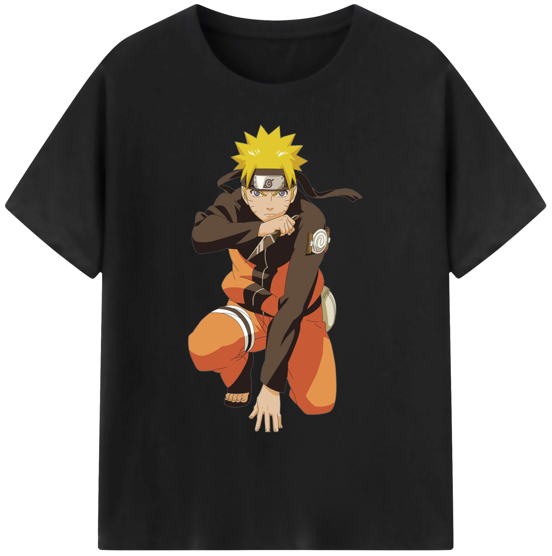 （画像用） NARUTO -ナルト- うずまき ナルト Uzumaki Naruto 綿100％ メンズ半袖Tシャツ｜肌触りやわらか＆通気性
