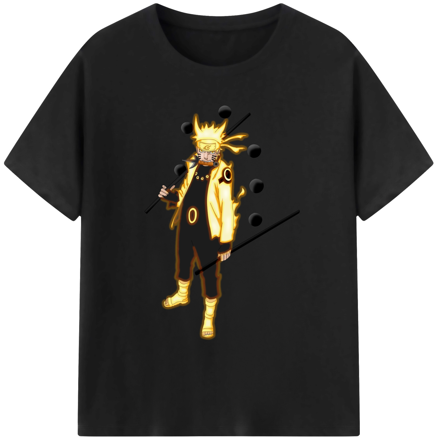 （画像用） NARUTO -ナルト- うずまき ナルト Uzumaki Naruto 綿100％ メンズ半袖Tシャツ｜肌触りやわらか＆通気性