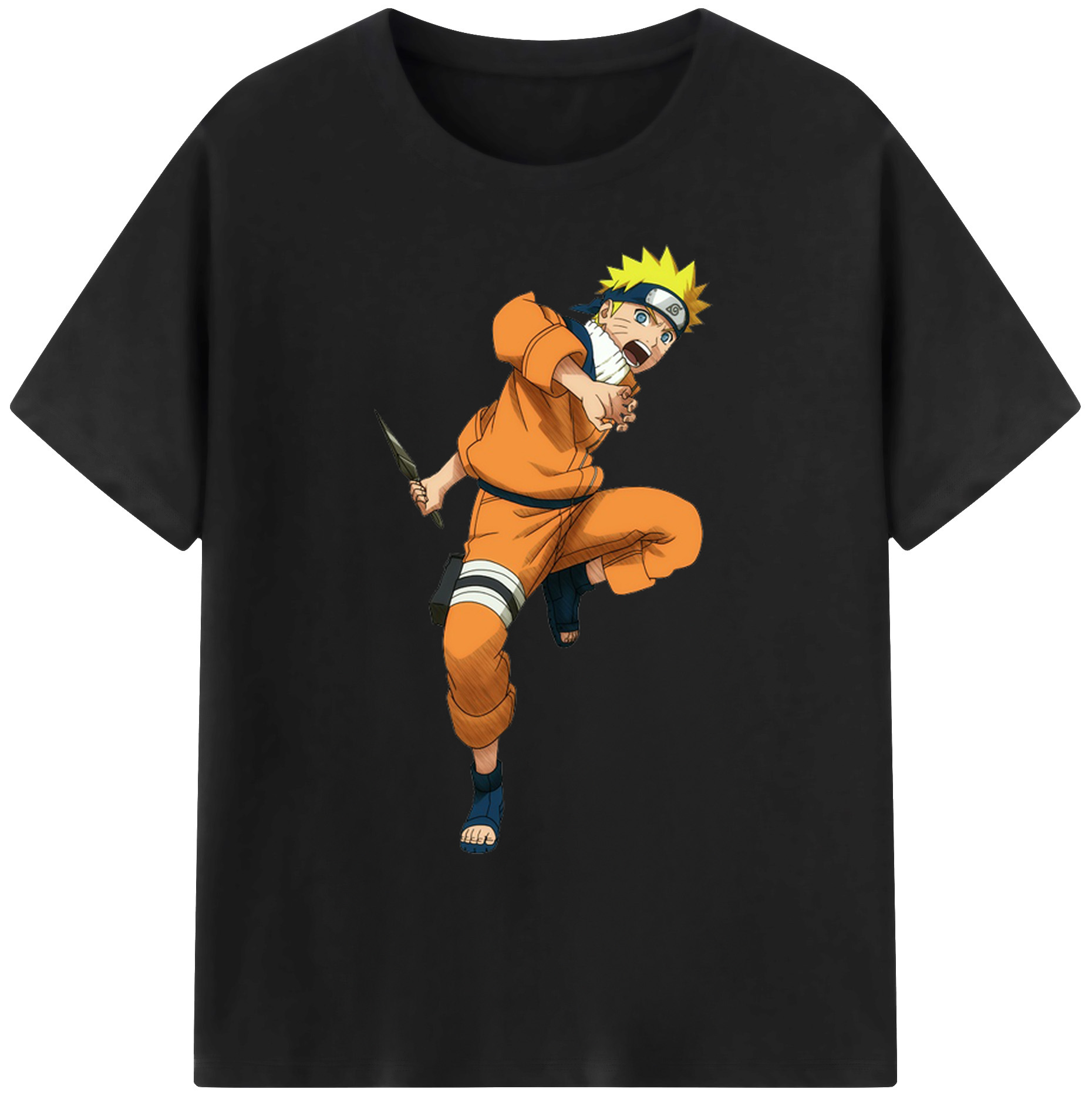 （画像用） NARUTO -ナルト- うずまき ナルト Uzumaki Naruto 綿100％ メンズ半袖Tシャツ｜肌触りやわらか＆通気性