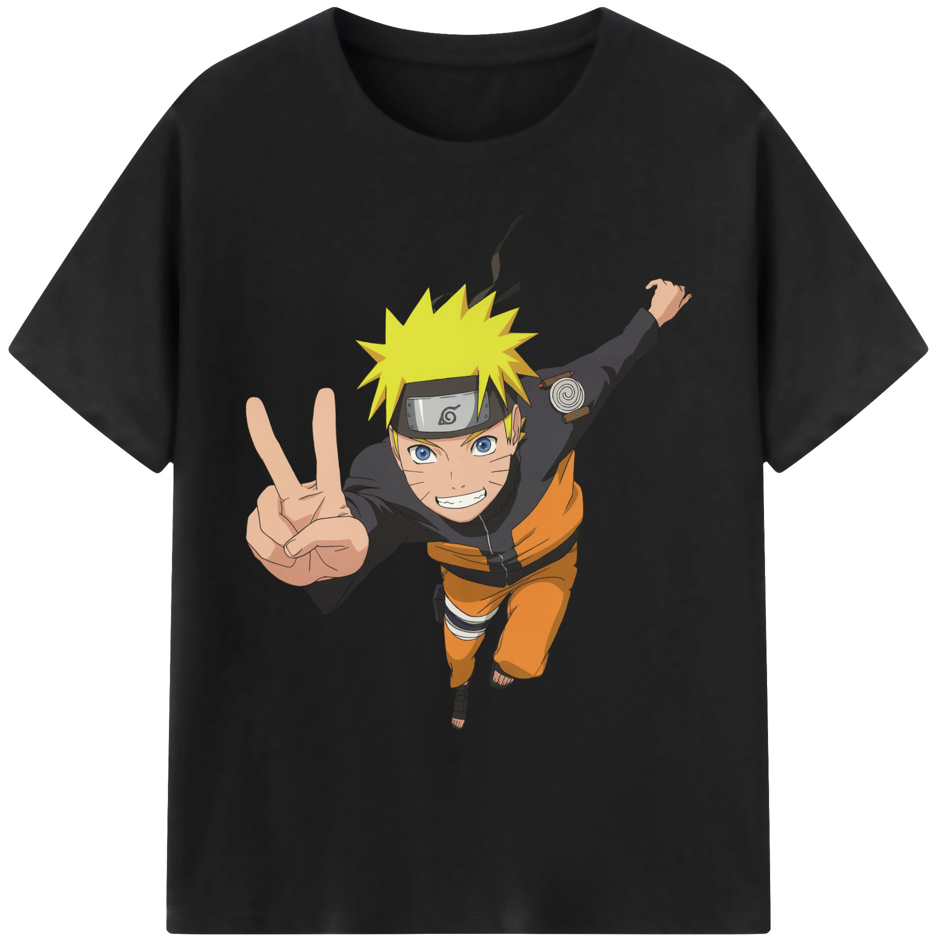 （画像用） NARUTO -ナルト- うずまき ナルト Uzumaki Naruto 綿100％ メンズ半袖Tシャツ｜肌触りやわらか＆通気性