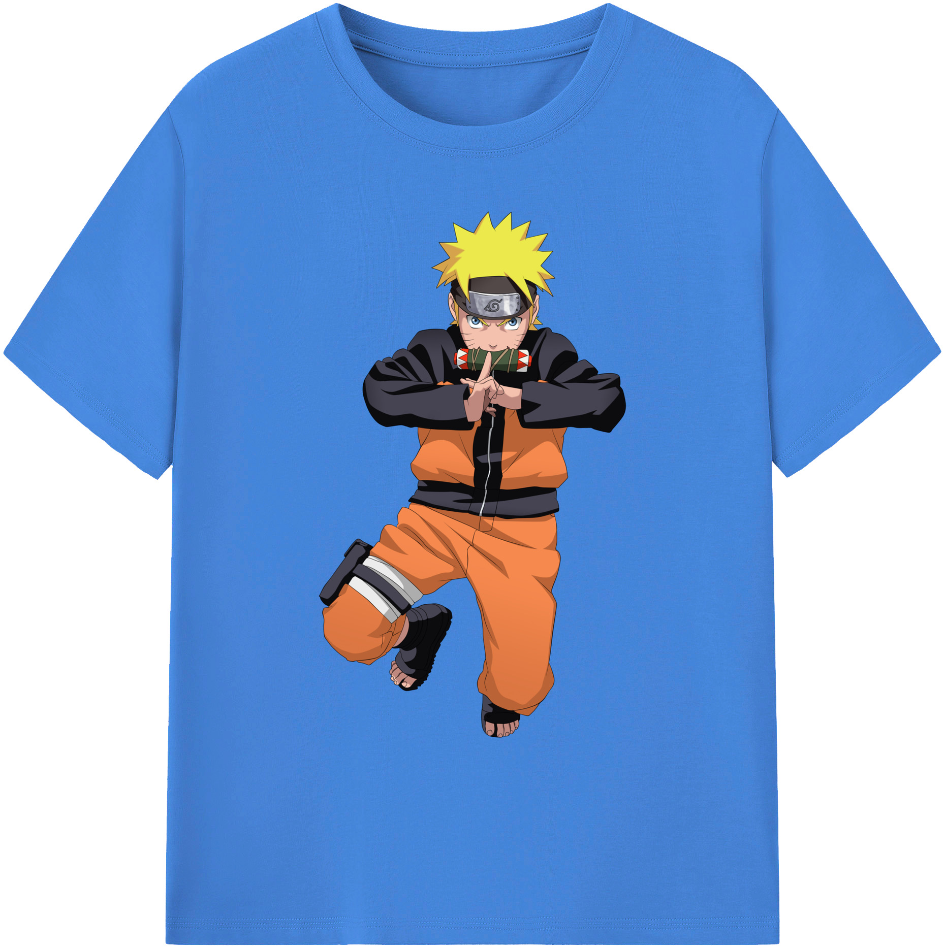 （画像用） NARUTO -ナルト- うずまき ナルト Uzumaki Naruto 綿100％ メンズ半袖Tシャツ｜肌触りやわらか＆通気性