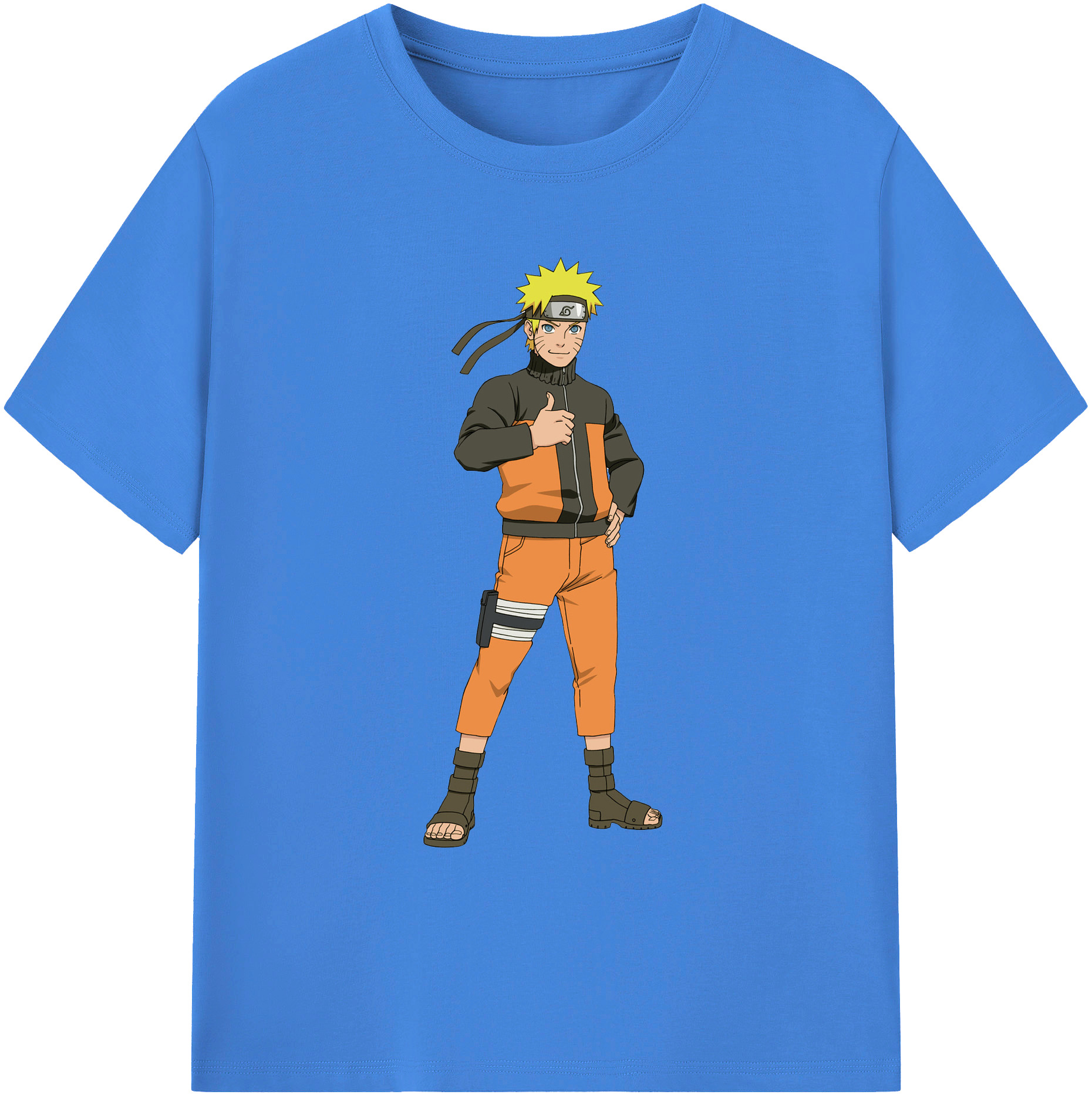 （画像用） NARUTO -ナルト- うずまき ナルト Uzumaki Naruto 綿100％ メンズ半袖Tシャツ｜肌触りやわらか＆通気性