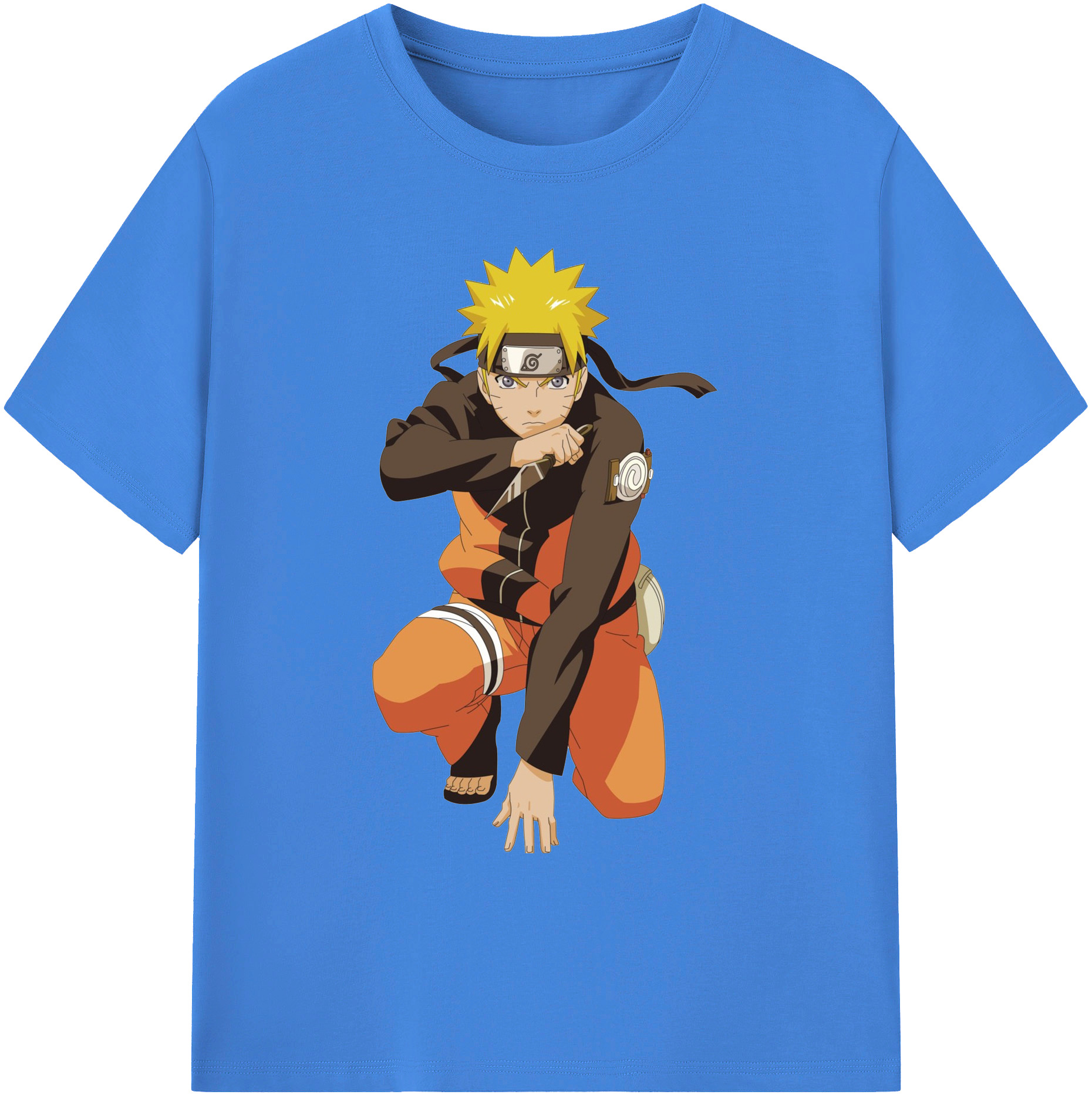 （画像用） NARUTO -ナルト- うずまき ナルト Uzumaki Naruto 綿100％ メンズ半袖Tシャツ｜肌触りやわらか＆通気性