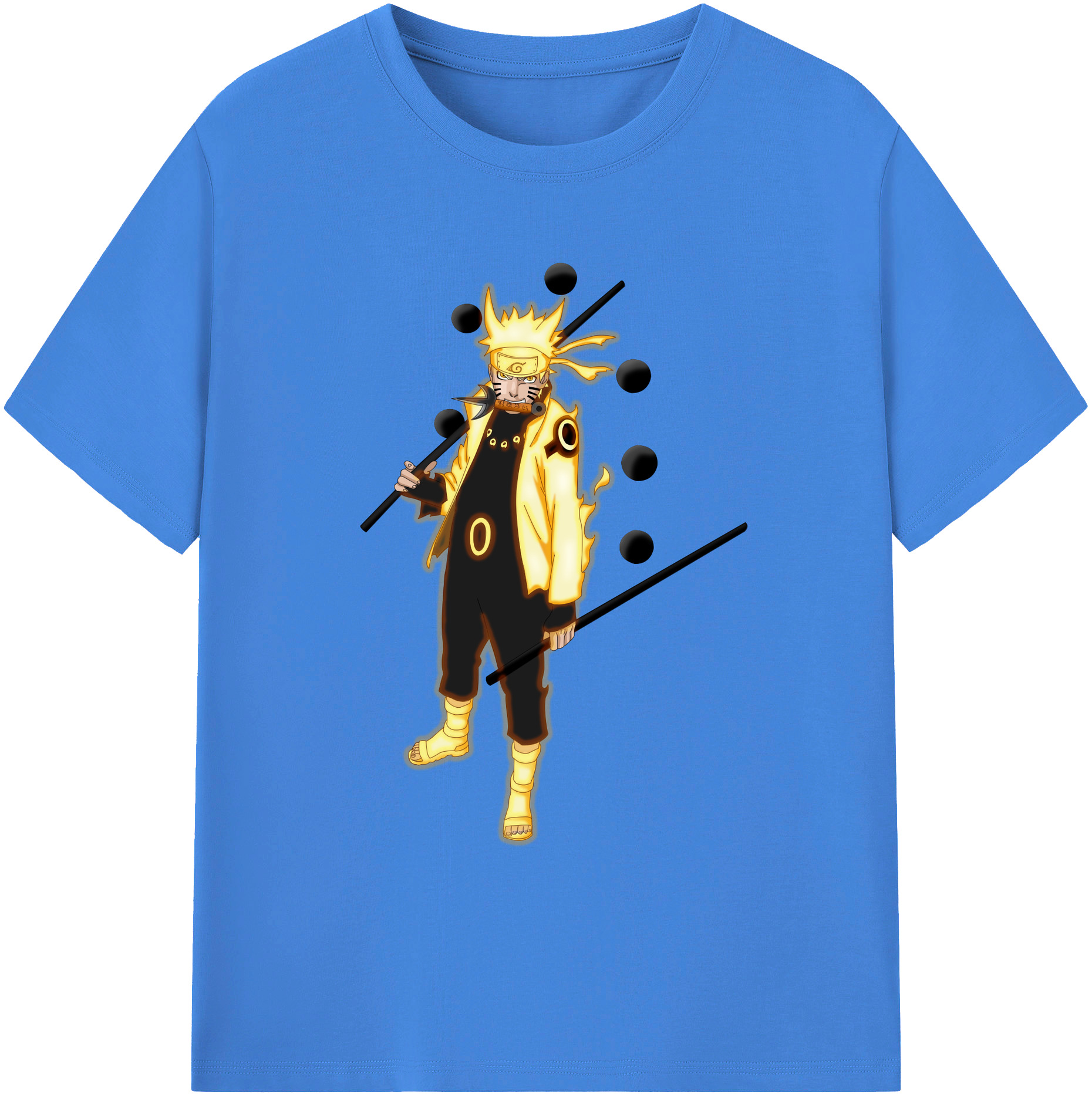 （画像用） NARUTO -ナルト- うずまき ナルト Uzumaki Naruto 綿100％ メンズ半袖Tシャツ｜肌触りやわらか＆通気性