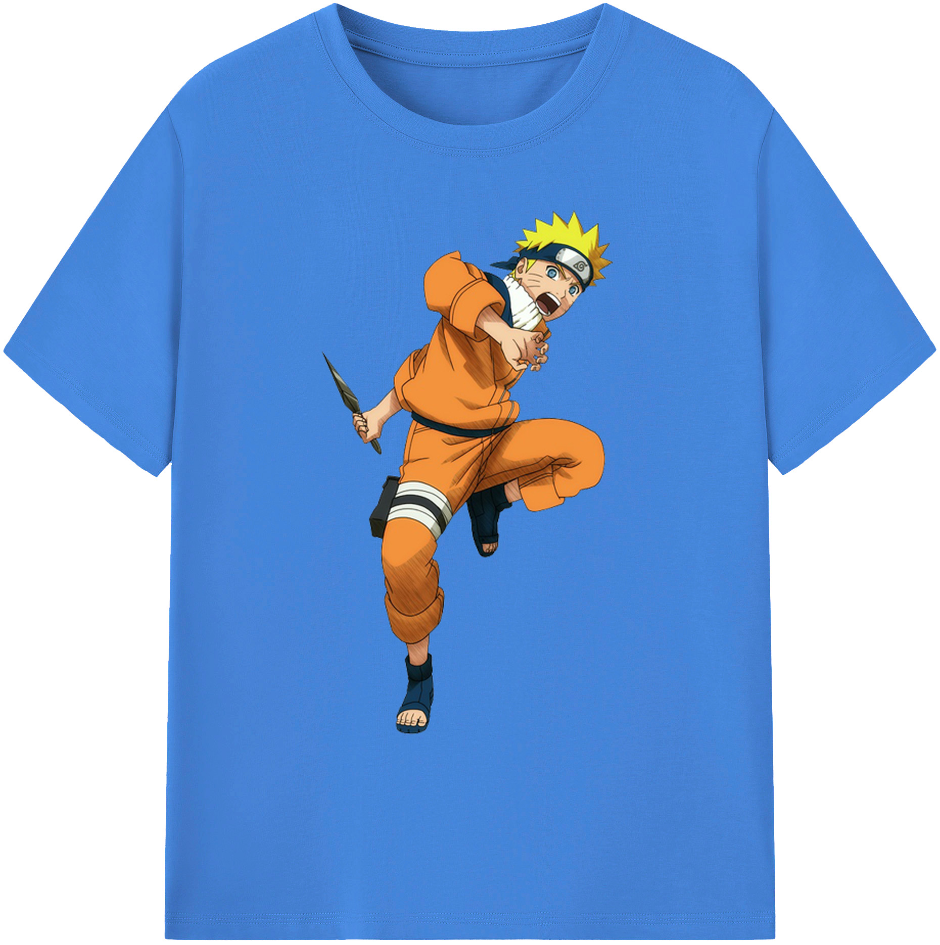 （画像用） NARUTO -ナルト- うずまき ナルト Uzumaki Naruto 綿100％ メンズ半袖Tシャツ｜肌触りやわらか＆通気性