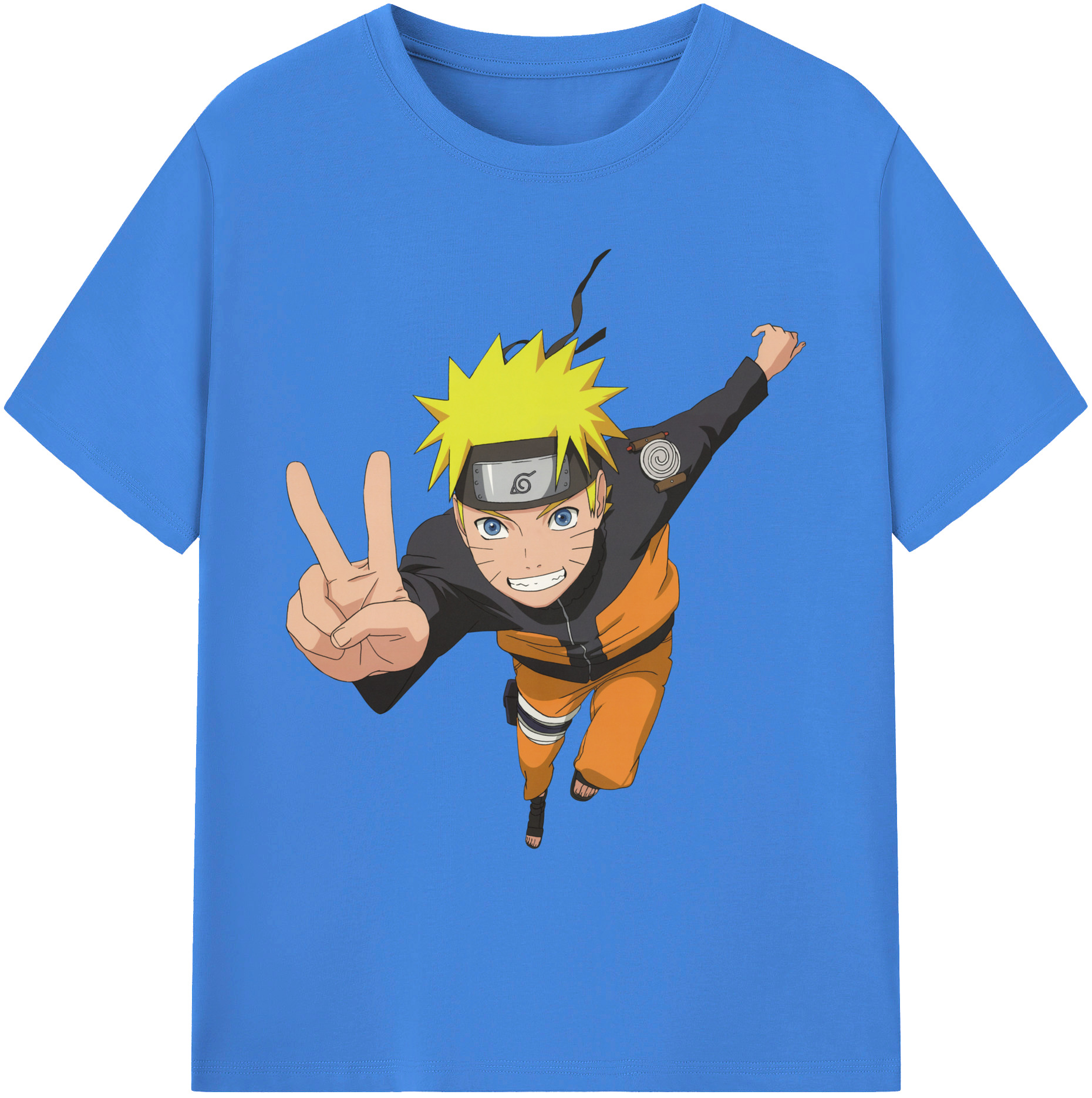 （画像用） NARUTO -ナルト- うずまき ナルト Uzumaki Naruto 綿100％ メンズ半袖Tシャツ｜肌触りやわらか＆通気性