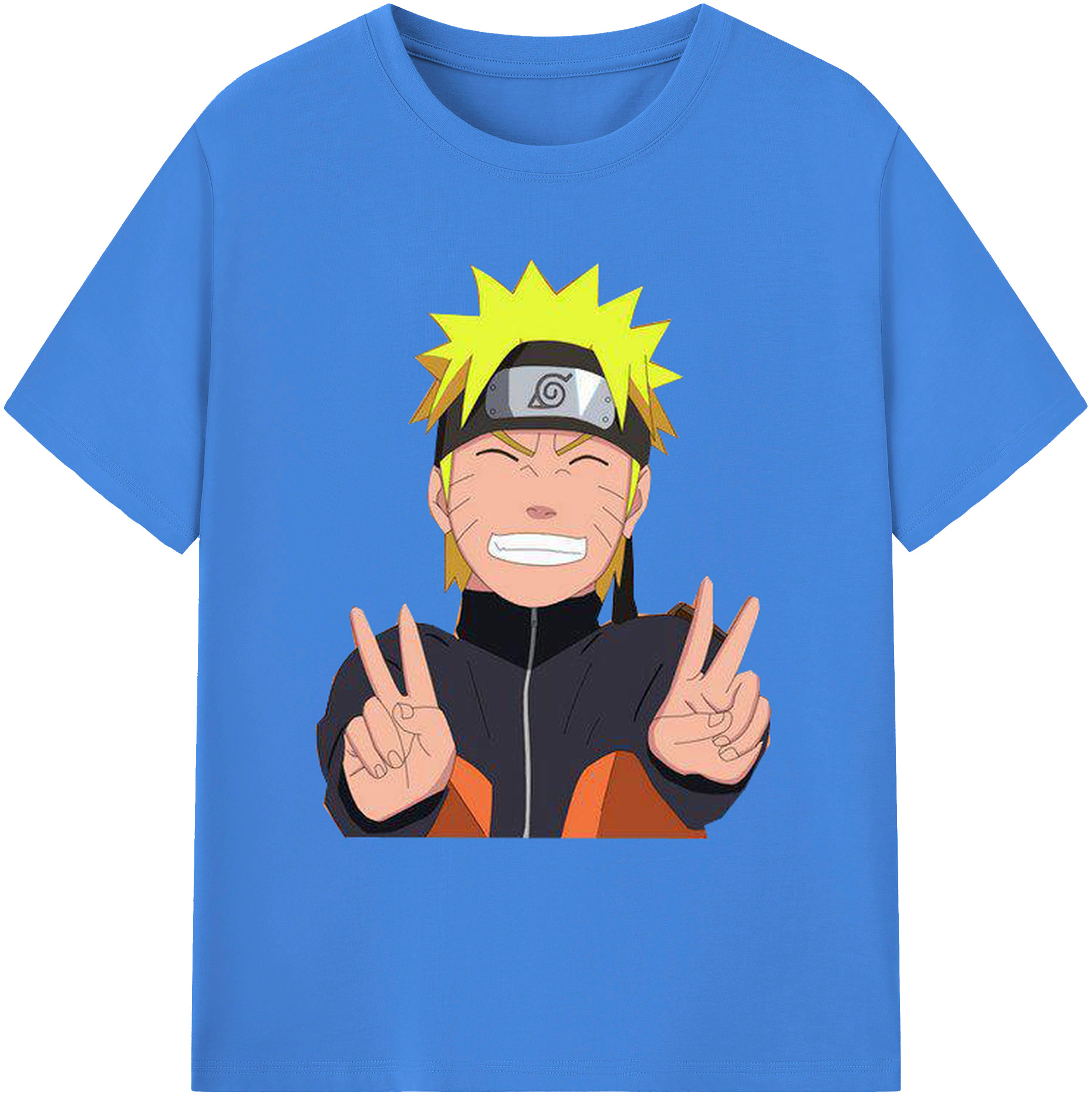 （画像用） NARUTO -ナルト- うずまき ナルト Uzumaki Naruto 綿100％ メンズ半袖Tシャツ｜肌触りやわらか＆通気性