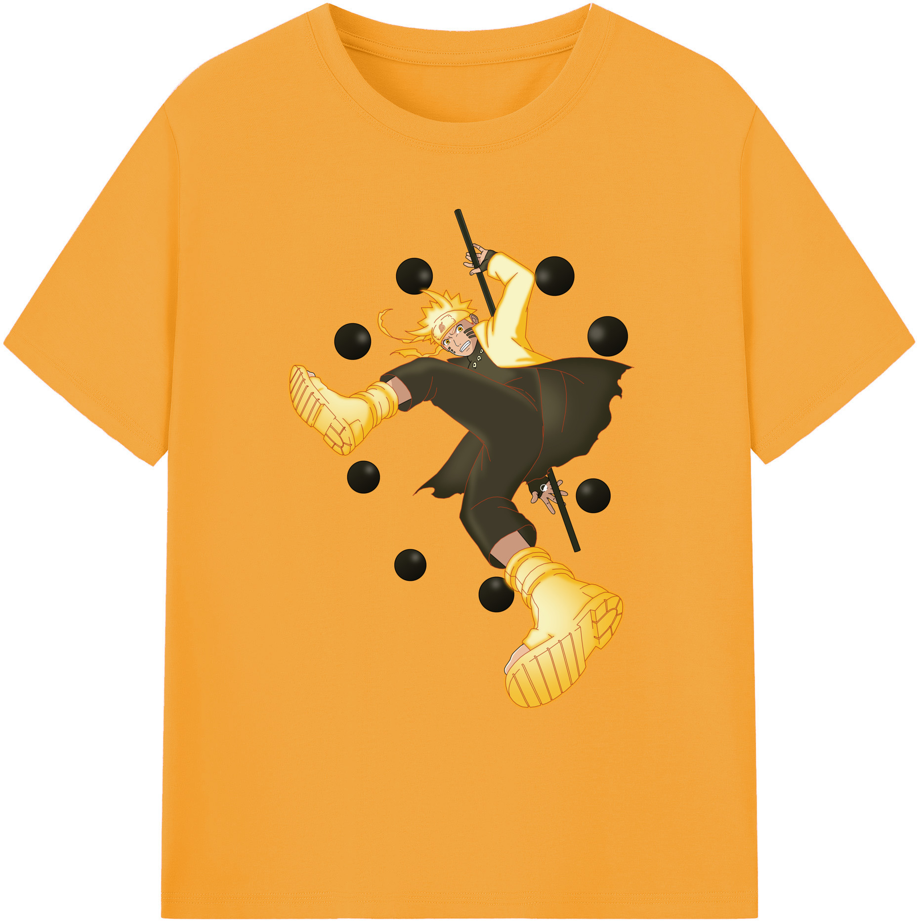 （画像用） NARUTO -ナルト- うずまき ナルト Uzumaki Naruto 綿100％ メンズ半袖Tシャツ｜肌触りやわらか＆通気性