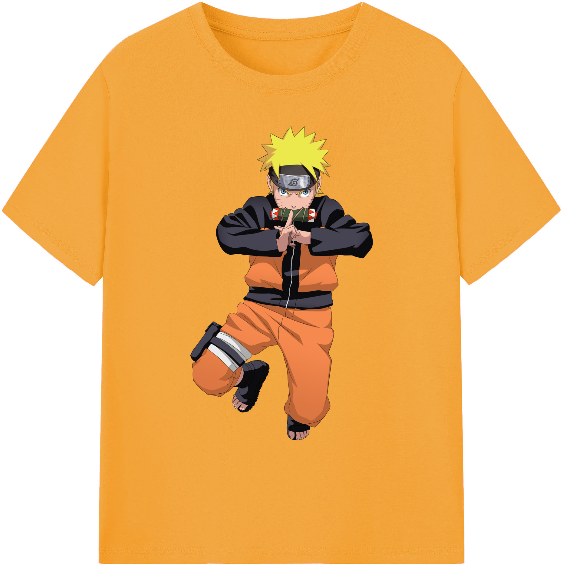 （画像用） NARUTO -ナルト- うずまき ナルト Uzumaki Naruto 綿100％ メンズ半袖Tシャツ｜肌触りやわらか＆通気性