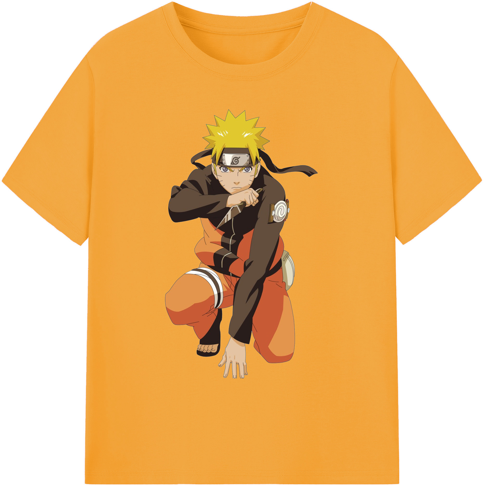 （画像用） NARUTO -ナルト- うずまき ナルト Uzumaki Naruto 綿100％ メンズ半袖Tシャツ｜肌触りやわらか＆通気性