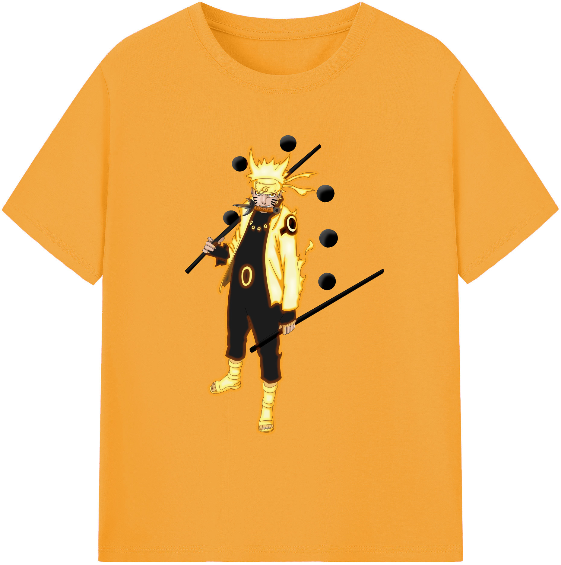 （画像用） NARUTO -ナルト- うずまき ナルト Uzumaki Naruto 綿100％ メンズ半袖Tシャツ｜肌触りやわらか＆通気性