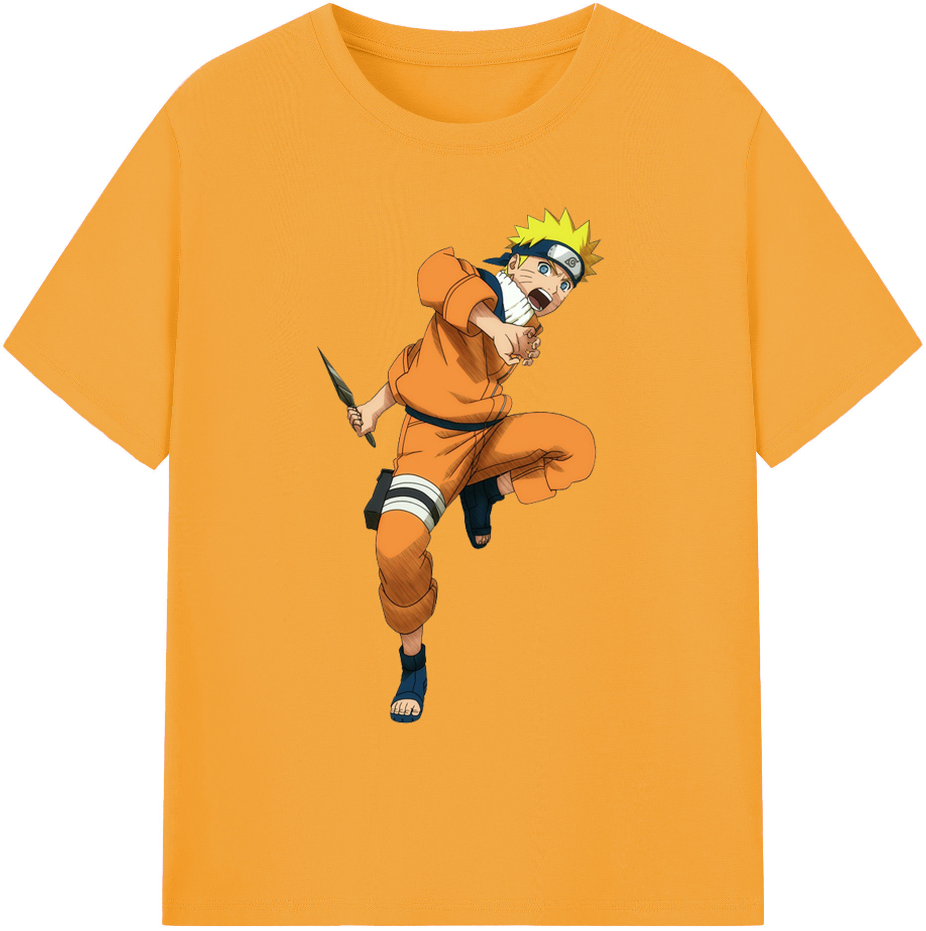 （画像用） NARUTO -ナルト- うずまき ナルト Uzumaki Naruto 綿100％ メンズ半袖Tシャツ｜肌触りやわらか＆通気性