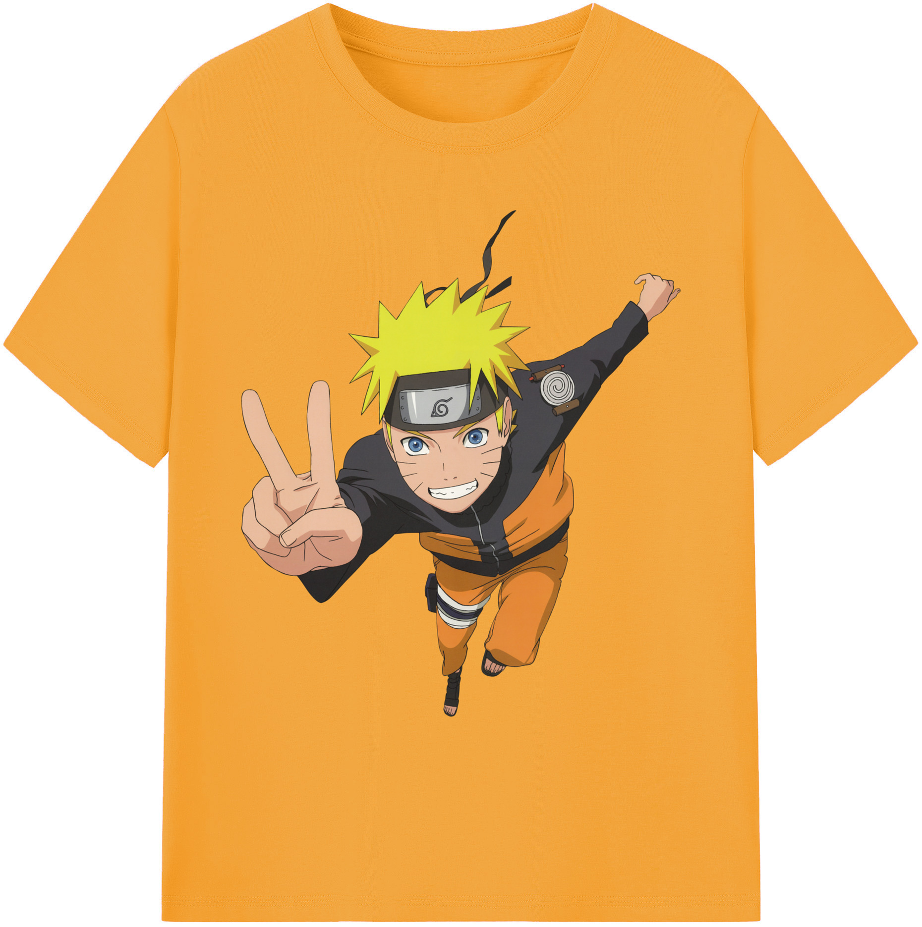 （画像用） NARUTO -ナルト- うずまき ナルト Uzumaki Naruto 綿100％ メンズ半袖Tシャツ｜肌触りやわらか＆通気性