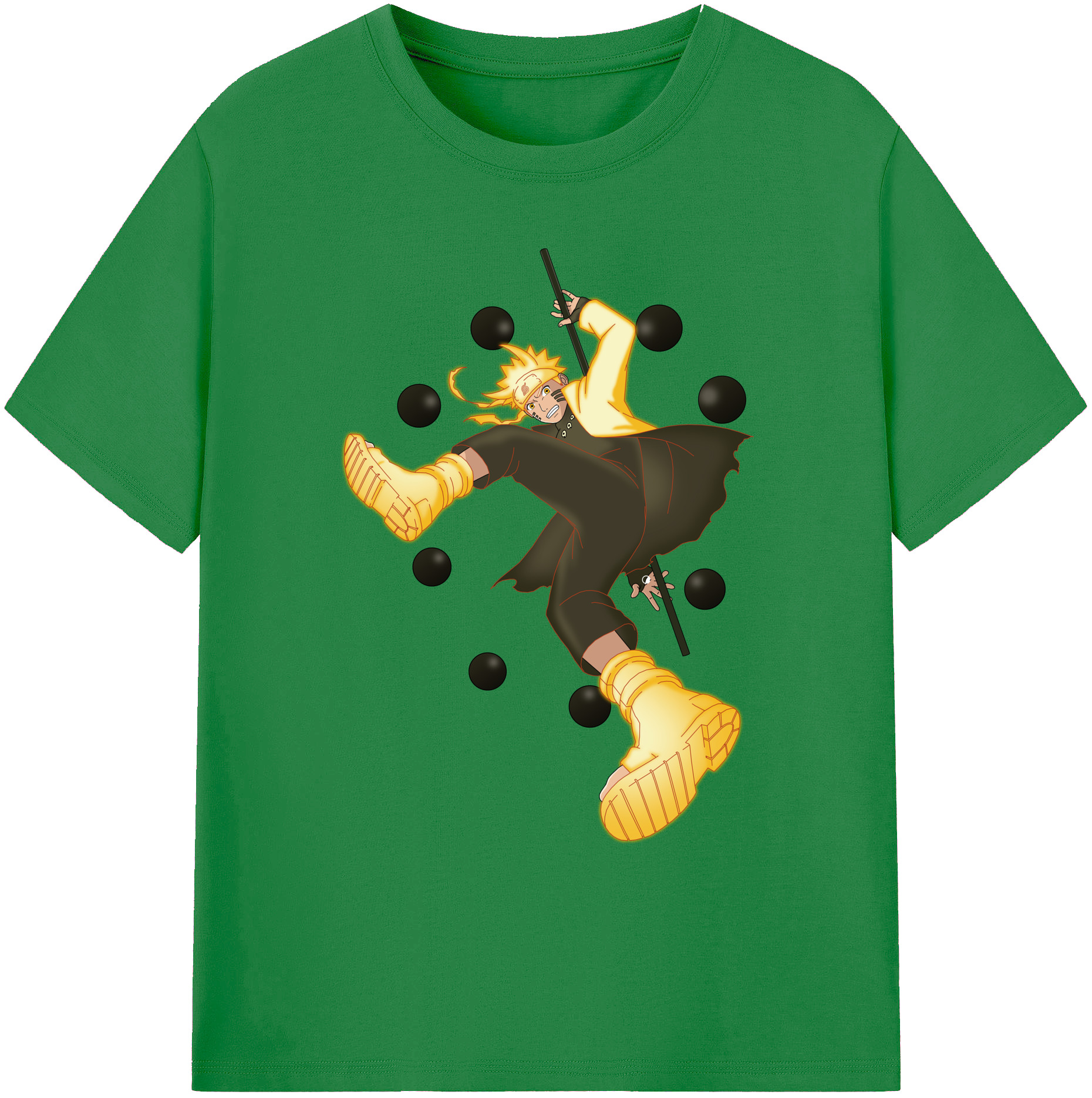 （画像用） NARUTO -ナルト- うずまき ナルト Uzumaki Naruto 綿100％ メンズ半袖Tシャツ｜肌触りやわらか＆通気性