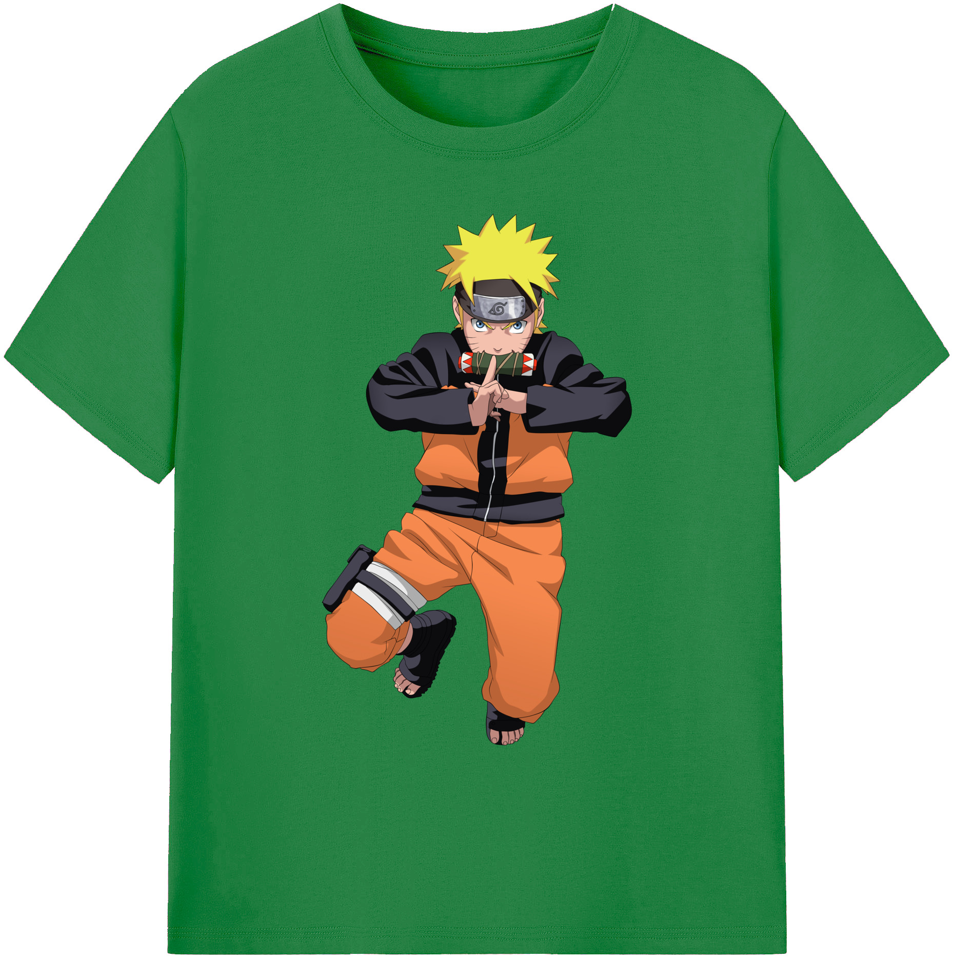 （画像用） NARUTO -ナルト- うずまき ナルト Uzumaki Naruto 綿100％ メンズ半袖Tシャツ｜肌触りやわらか＆通気性
