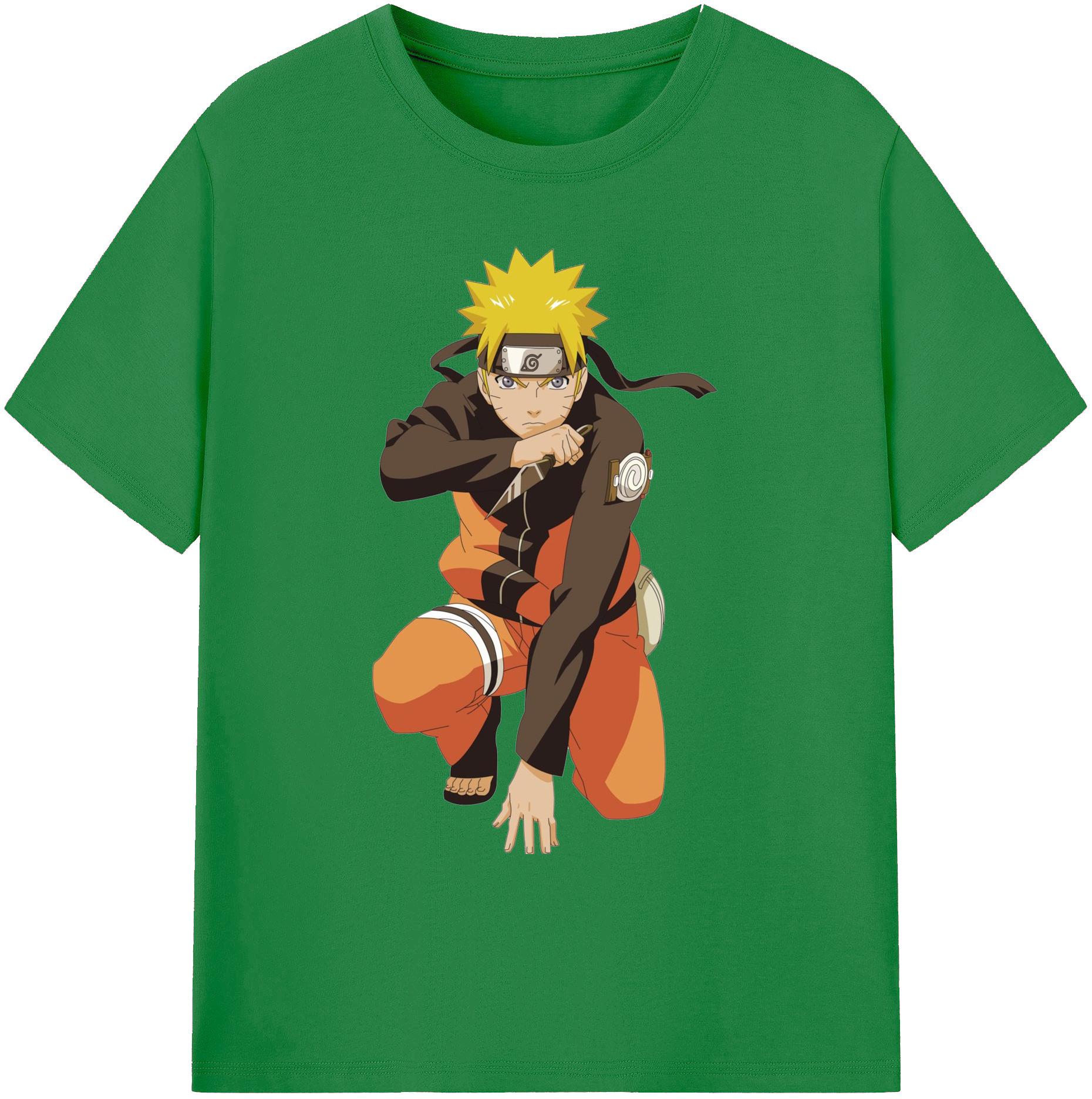 （画像用） NARUTO -ナルト- うずまき ナルト Uzumaki Naruto 綿100％ メンズ半袖Tシャツ｜肌触りやわらか＆通気性
