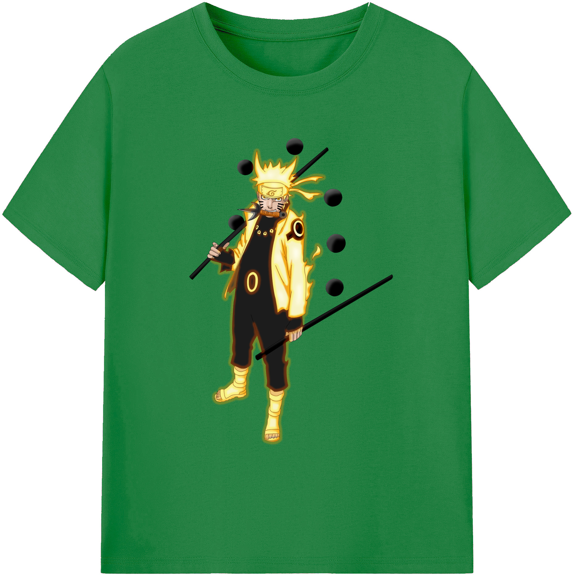 （画像用） NARUTO -ナルト- うずまき ナルト Uzumaki Naruto 綿100％ メンズ半袖Tシャツ｜肌触りやわらか＆通気性