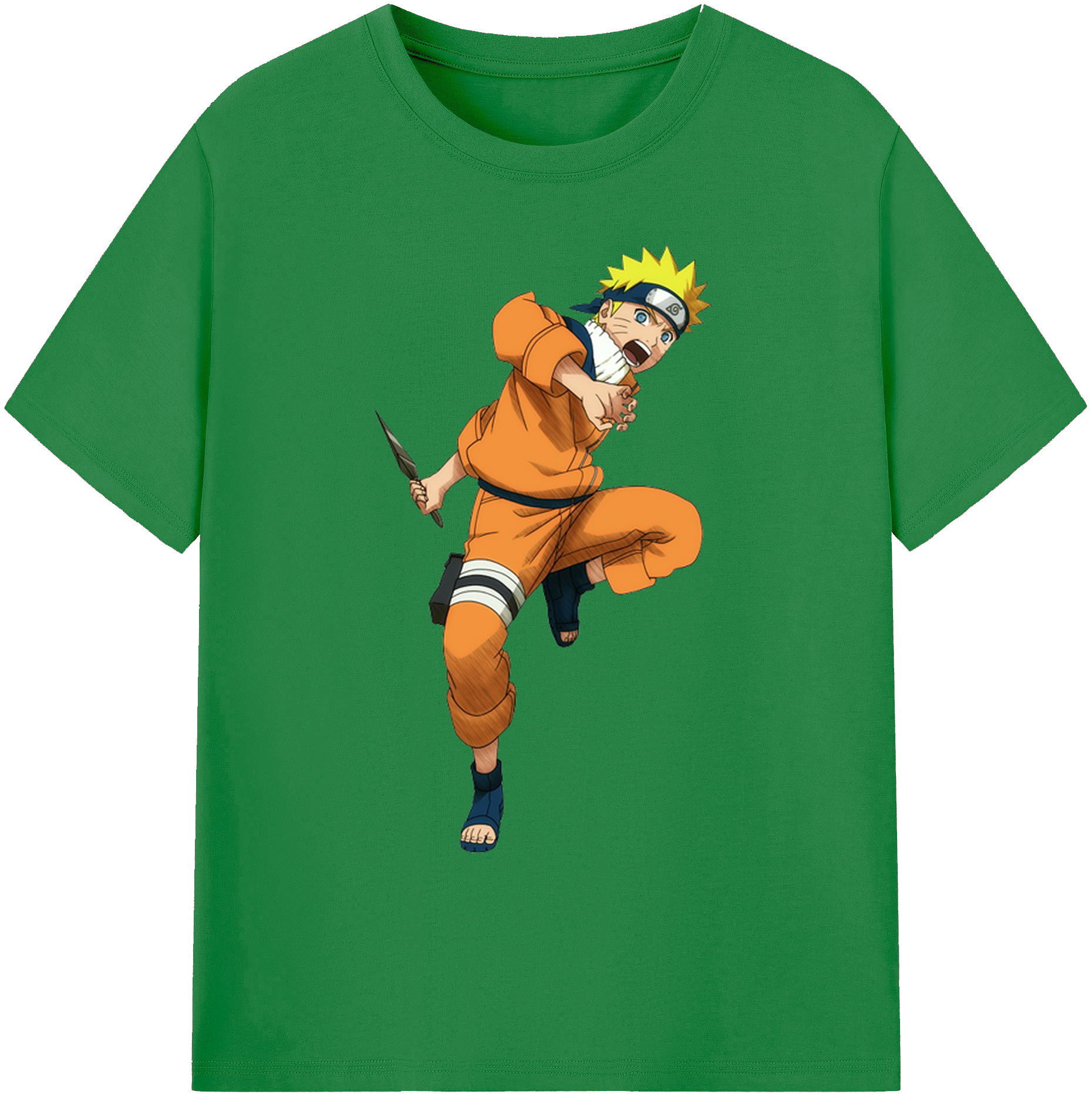 （画像用） NARUTO -ナルト- うずまき ナルト Uzumaki Naruto 綿100％ メンズ半袖Tシャツ｜肌触りやわらか＆通気性
