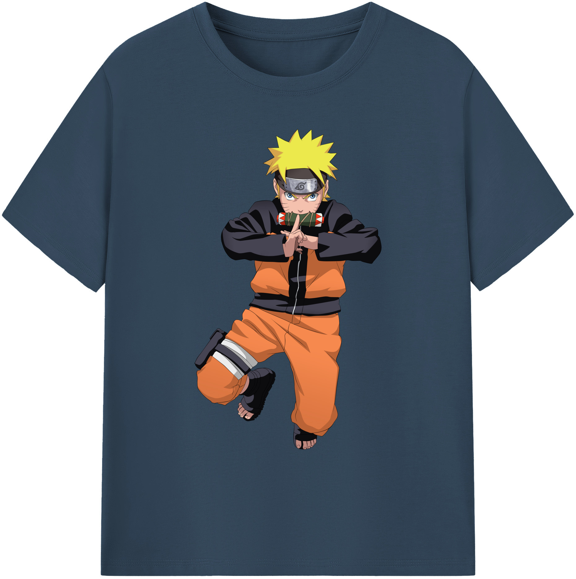 （画像用） NARUTO -ナルト- うずまき ナルト Uzumaki Naruto 綿100％ メンズ半袖Tシャツ｜肌触りやわらか＆通気性