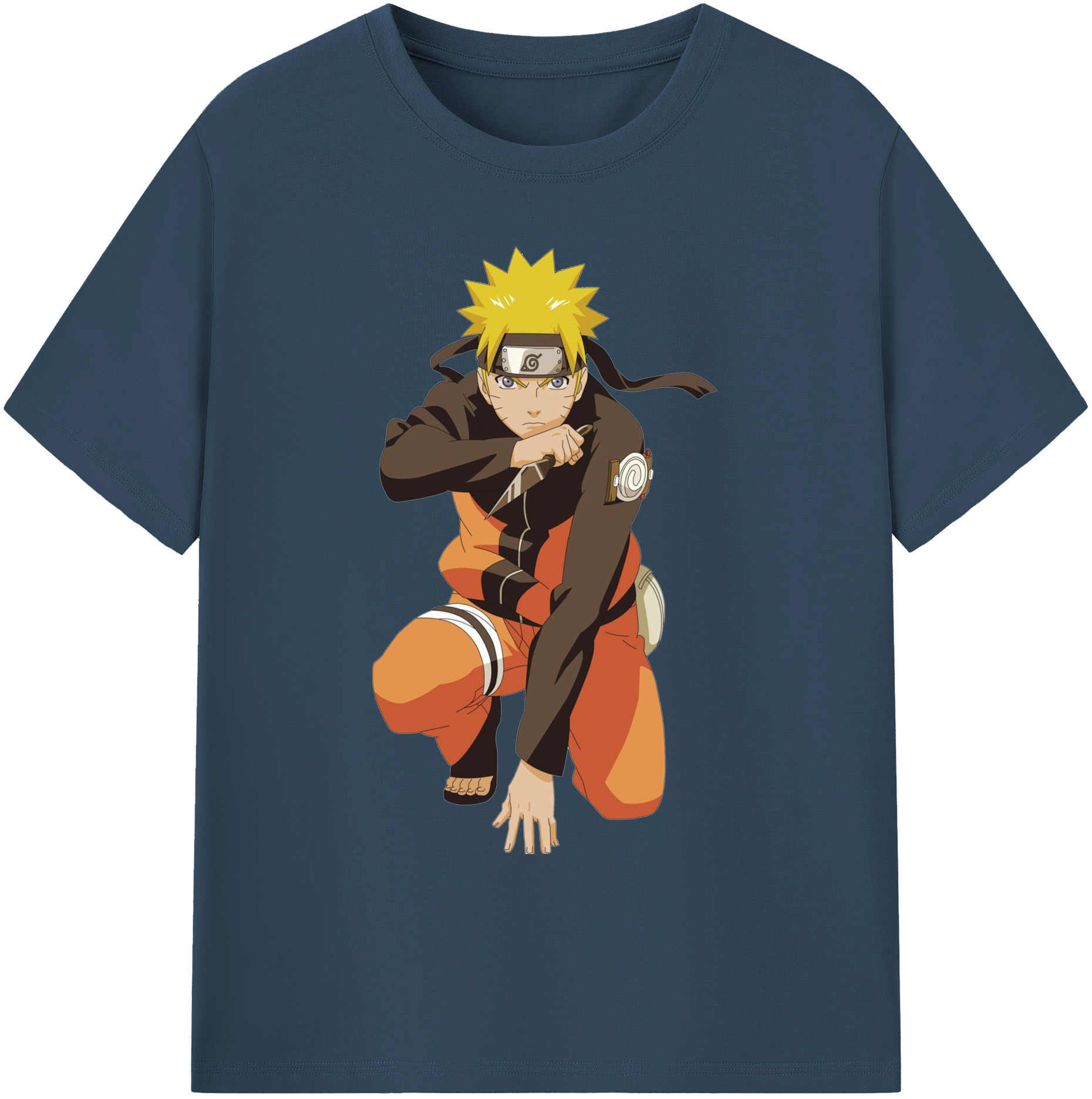 （画像用） NARUTO -ナルト- うずまき ナルト Uzumaki Naruto 綿100％ メンズ半袖Tシャツ｜肌触りやわらか＆通気性