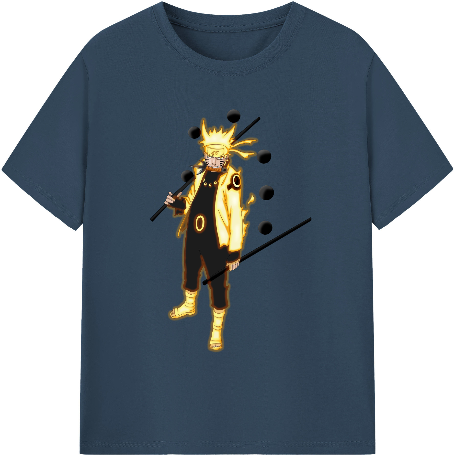 （画像用） NARUTO -ナルト- うずまき ナルト Uzumaki Naruto 綿100％ メンズ半袖Tシャツ｜肌触りやわらか＆通気性
