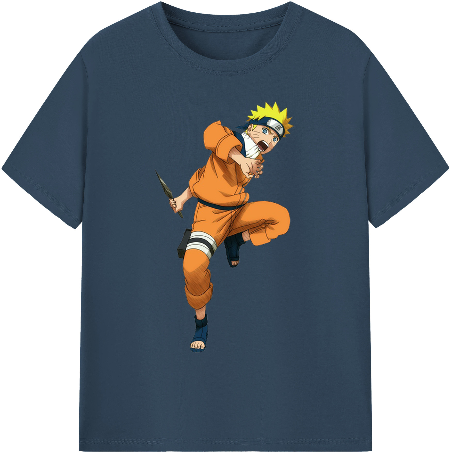 （画像用） NARUTO -ナルト- うずまき ナルト Uzumaki Naruto 綿100％ メンズ半袖Tシャツ｜肌触りやわらか＆通気性