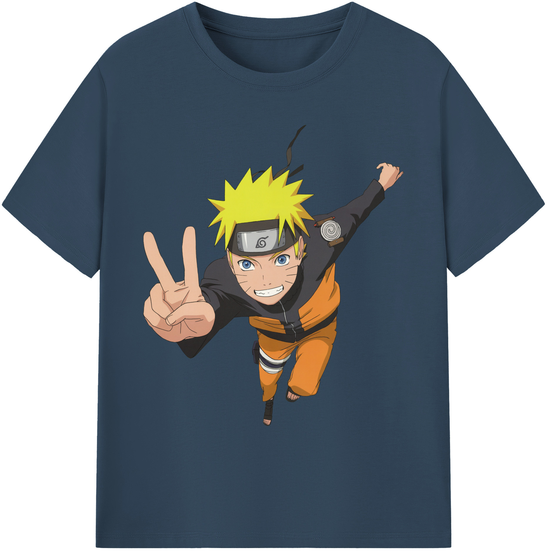 （画像用） NARUTO -ナルト- うずまき ナルト Uzumaki Naruto 綿100％ メンズ半袖Tシャツ｜肌触りやわらか＆通気性